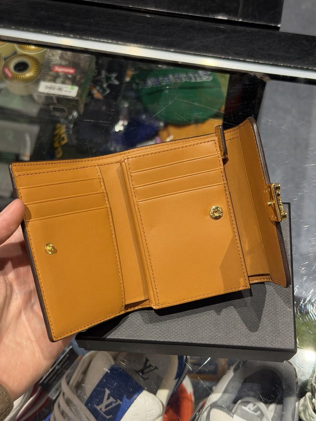 MCM MCM Visetos Tri-fold Leather Wallet Camel Monogram Women Size ONE SIZE - 12 Thumbnail
