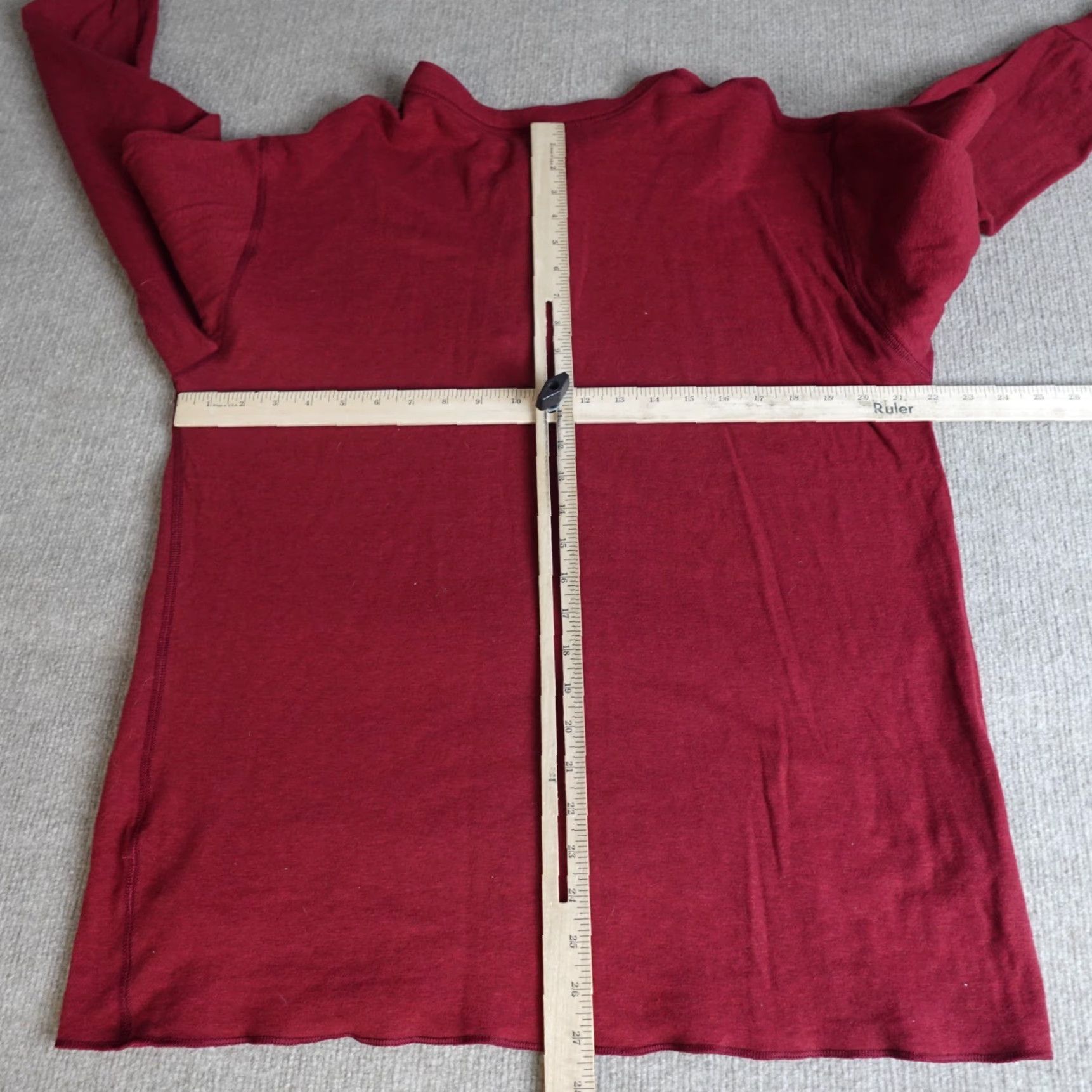 Vintage LL Bean Mens Shirt Large Red Henley River Guide Wool Blend Size US L / EU 52-54 / 3 - 3 Thumbnail
