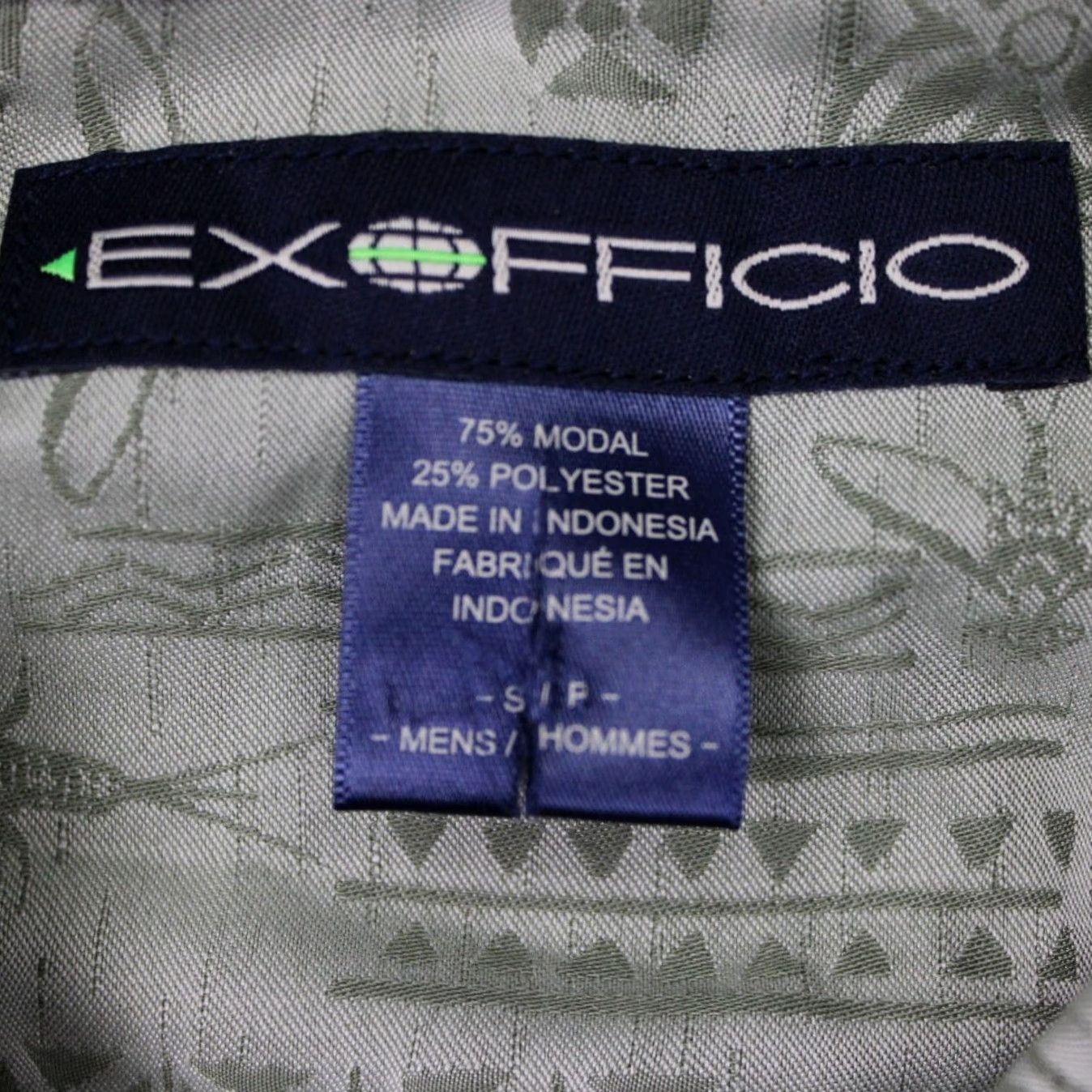 ExOfficio ExOfficio Shirt Mens Small Green Geometric Modal/Poly Blend Short Sleeve Button Shirt Size US S / EU 44-46 / 1 - 7 Thumbnail
