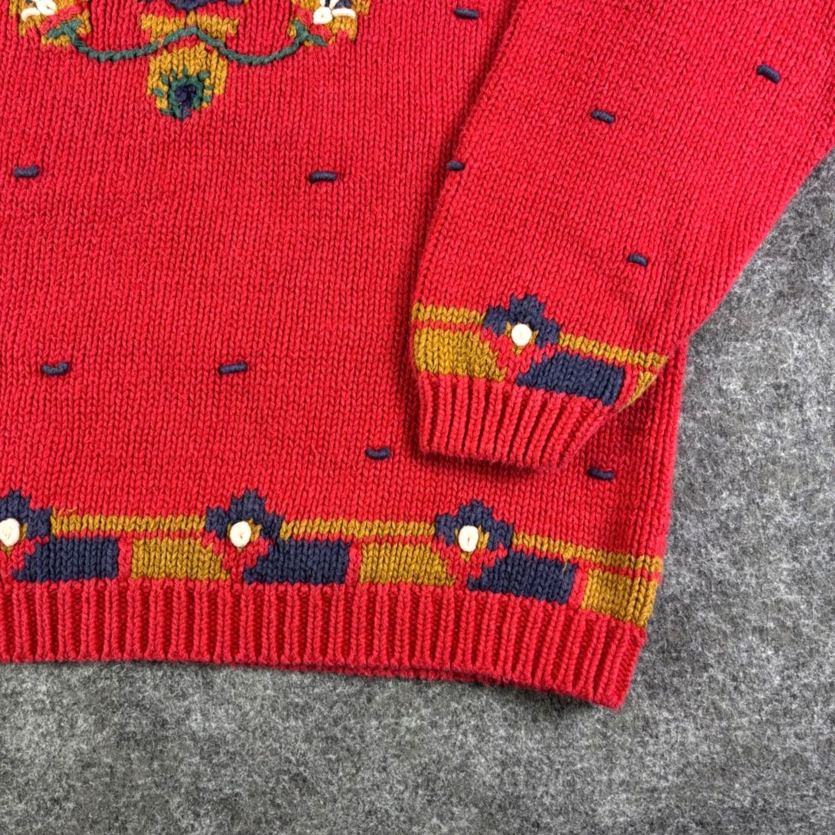 Vintage VINTAGE Segue Sweater Paisley Red Knit Crewneck 90s Pullover S Women Size S / US 4 / IT 40 - 7 Thumbnail