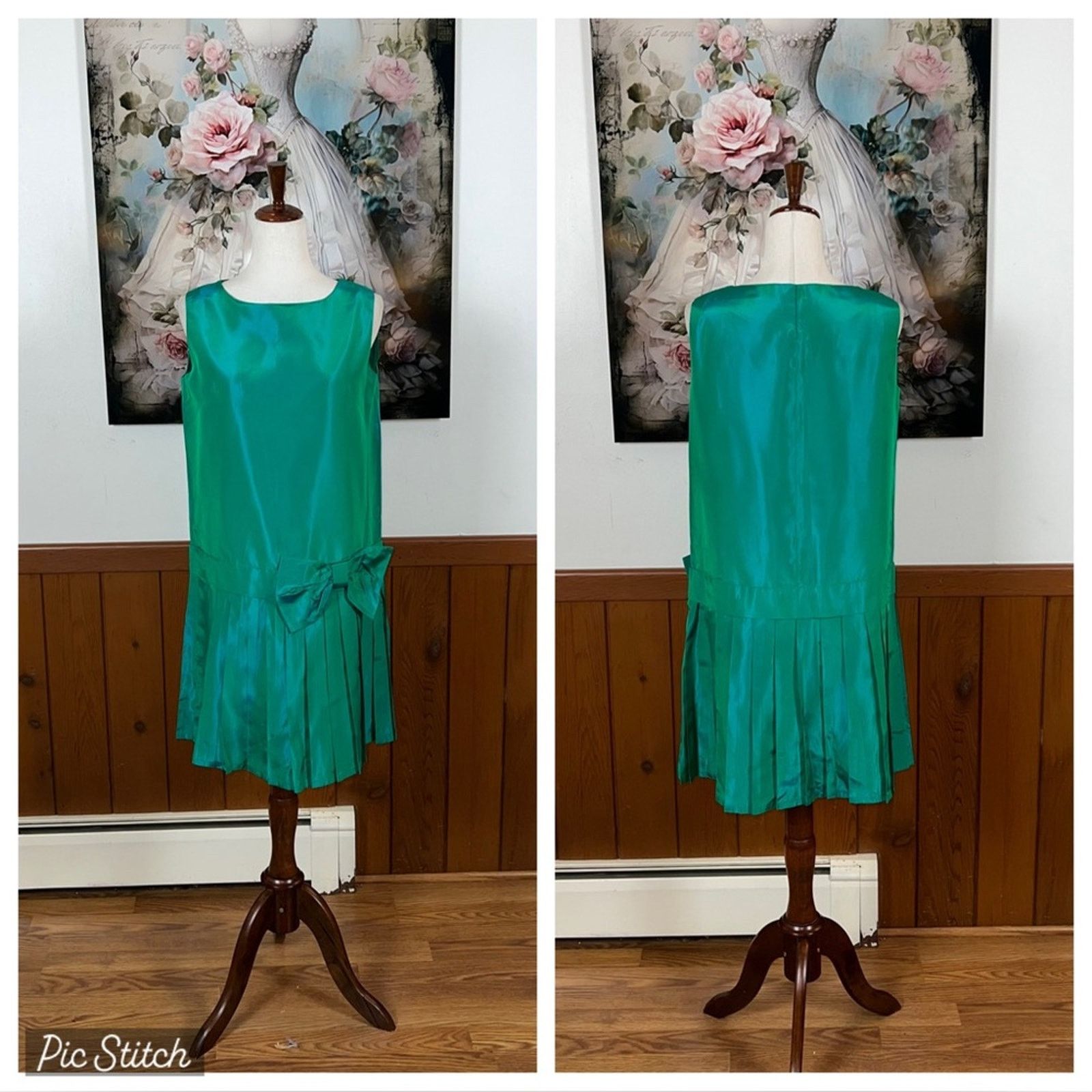 Vintage Gorgeous Vintage 1960s Iridescent Taffeta Mini Dress! Size XL / US 12-14 / IT 48-50 - 1 Thumbnail