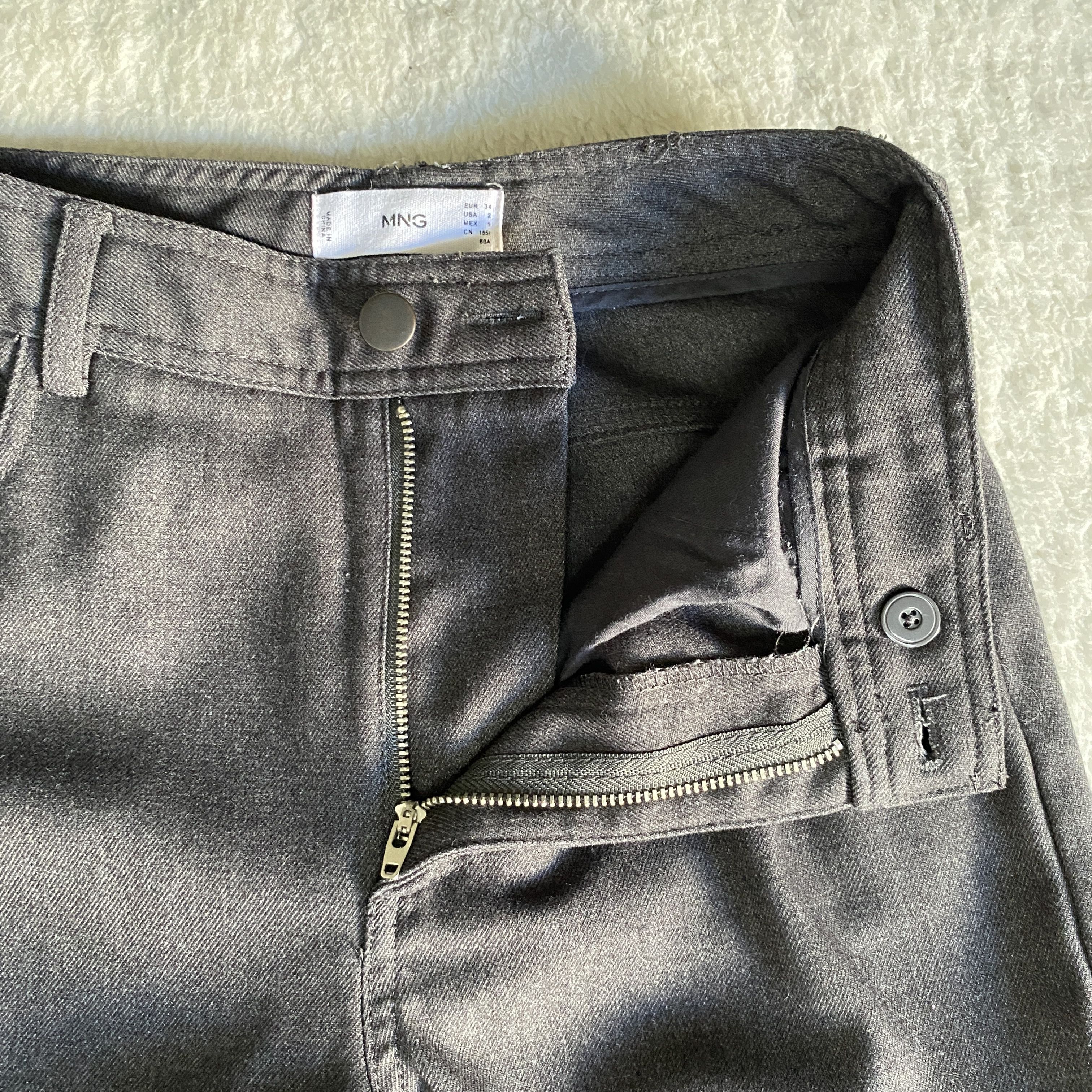Mango Mango Charcoal Grey High Waisted Wide Leg Tailored Pants Size 26" / US 2 / IT 38 - 9 Thumbnail