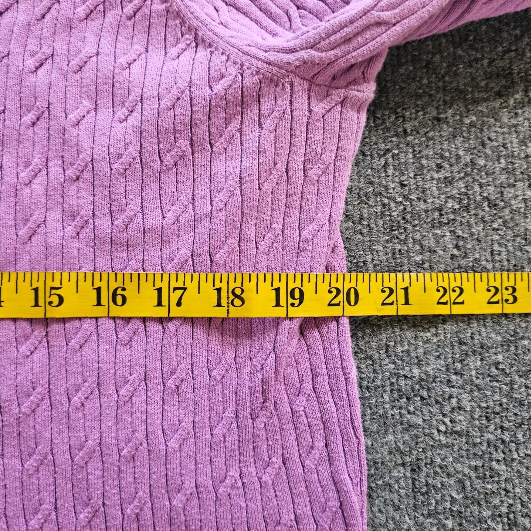 Talbots Talbots Sweater Top Womens 1X Purple Cable Knit Round Neck 3/4 Sleeve Stretch Casual Pullover Womens Size XL / US 12-14 / IT 48-50 - 5 Thumbnail