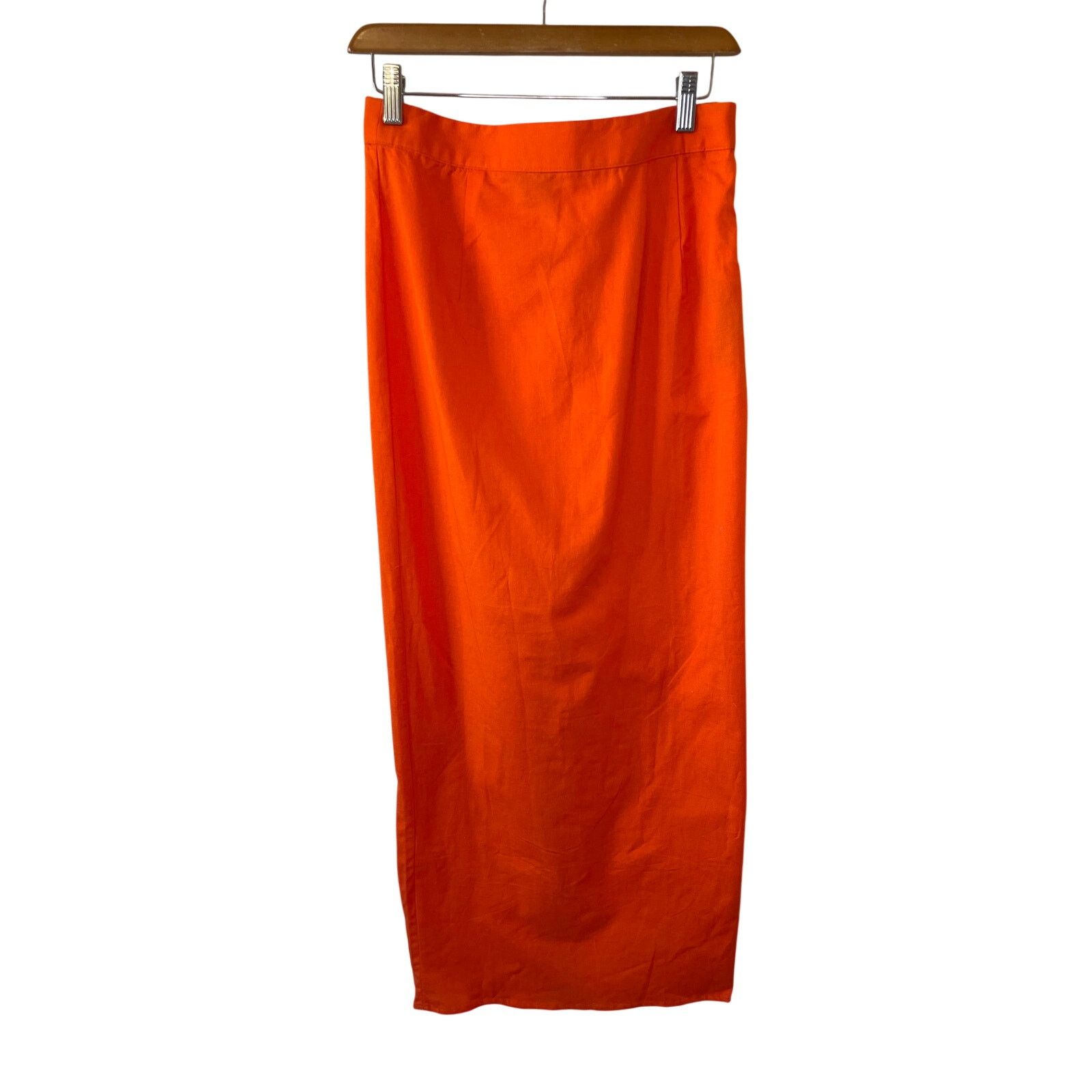 PrettyLittleThing PrettyLittleThings Orange Fitted High Waisted Back Slit 8 Size 30" / US 8 / IT 44 - 1 Thumbnail