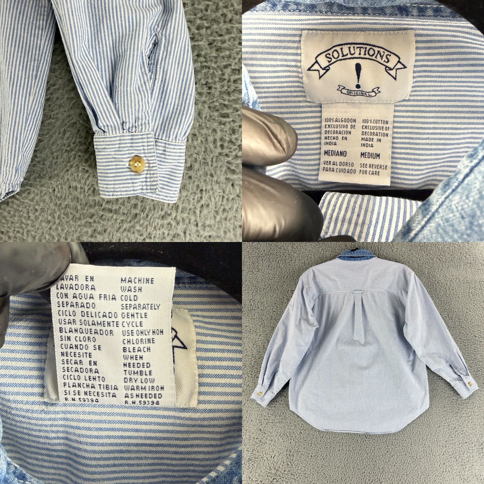 Vintage Solutions Original Button-Up Shirt Womens M Blue Fall Scarecrow Embroidered Size M / US 6-8 / IT 42-44 - 8 Thumbnail