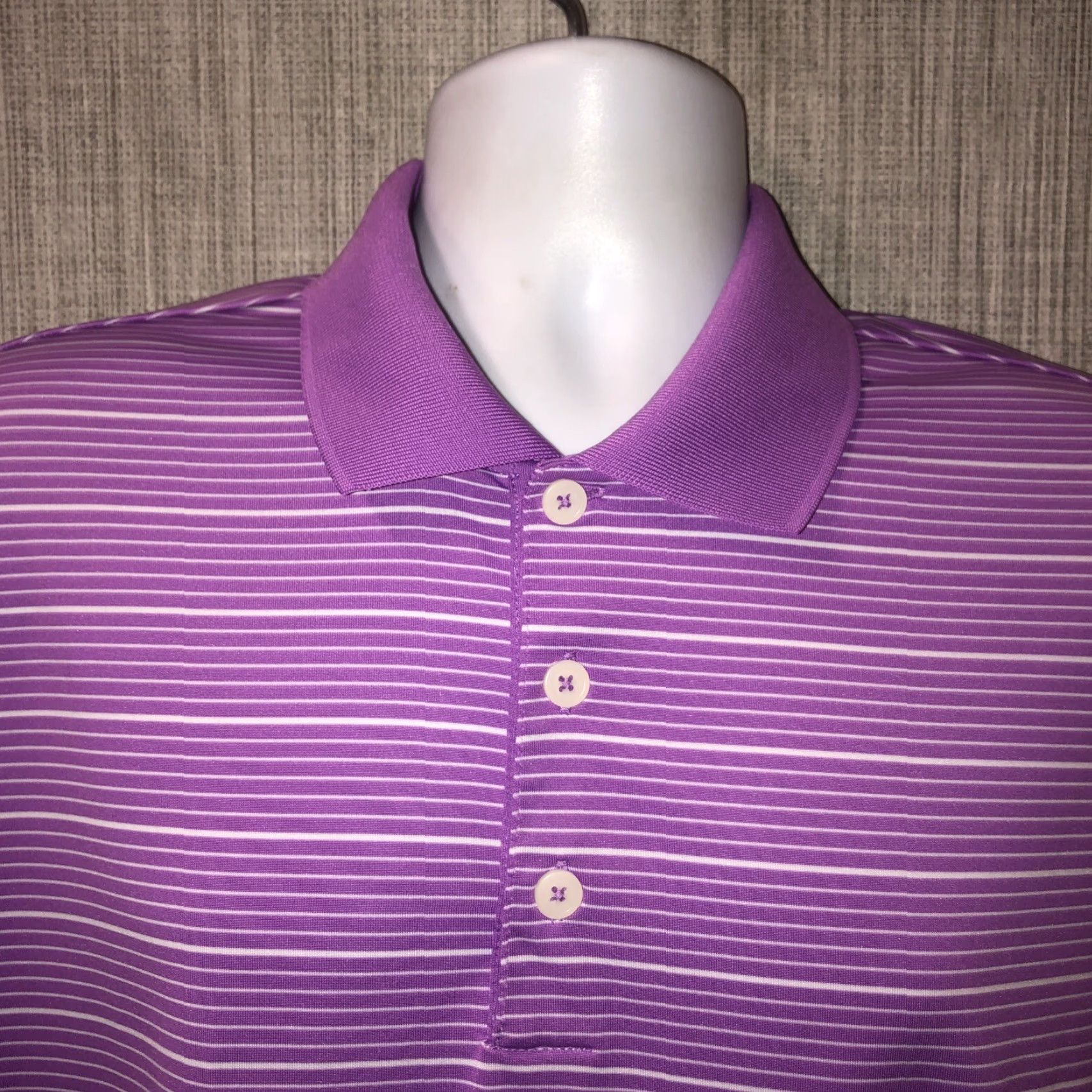 Adidas Adidas Purple Striped Polo Shirt Mens M Size US M / EU 48-50 / 2 - 2 Thumbnail
