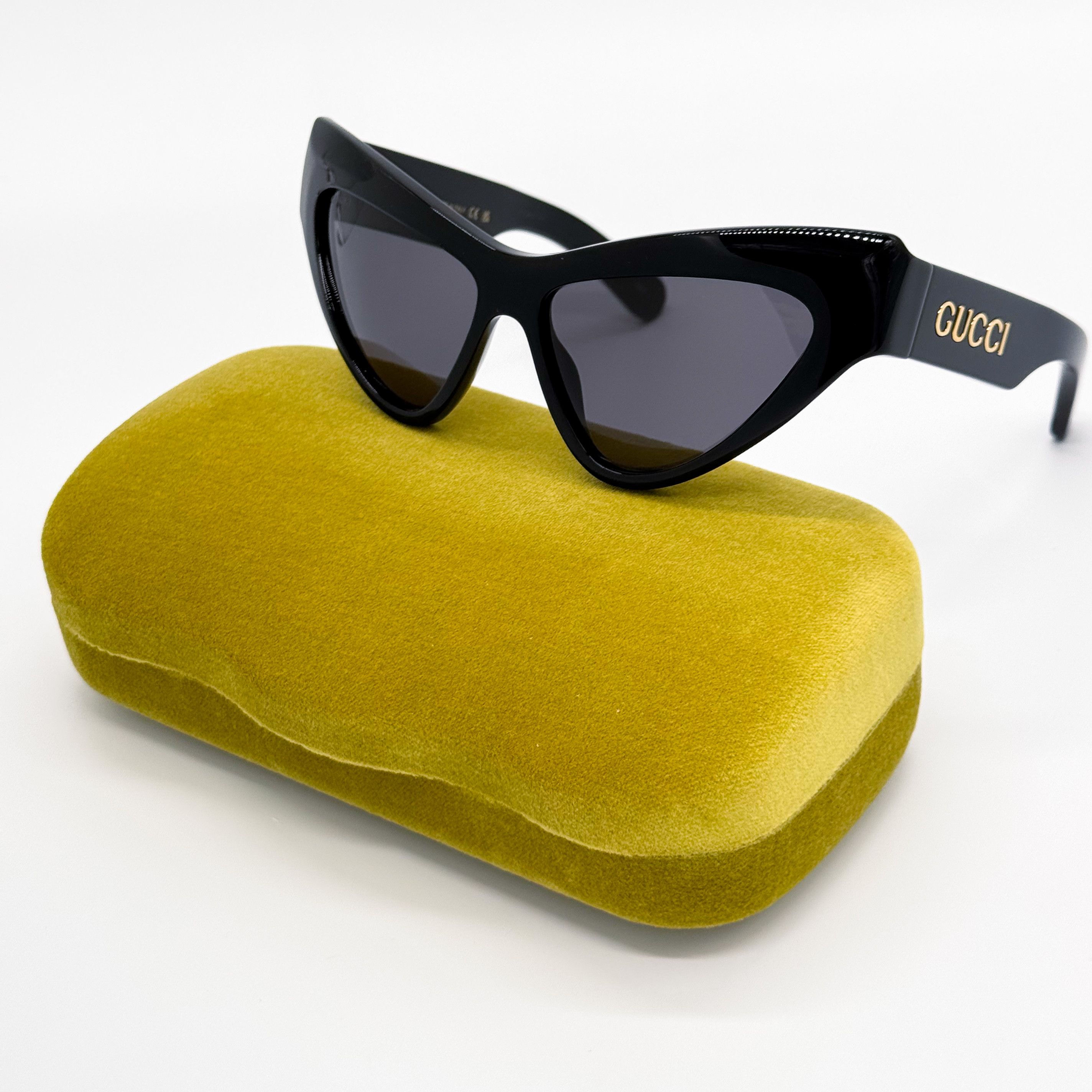 Gucci NEW GUCCI GG1294S 001 WOMEN SHINY BLACK CAT EYE SUNGLASSES Size ONE SIZE - 1 Thumbnail