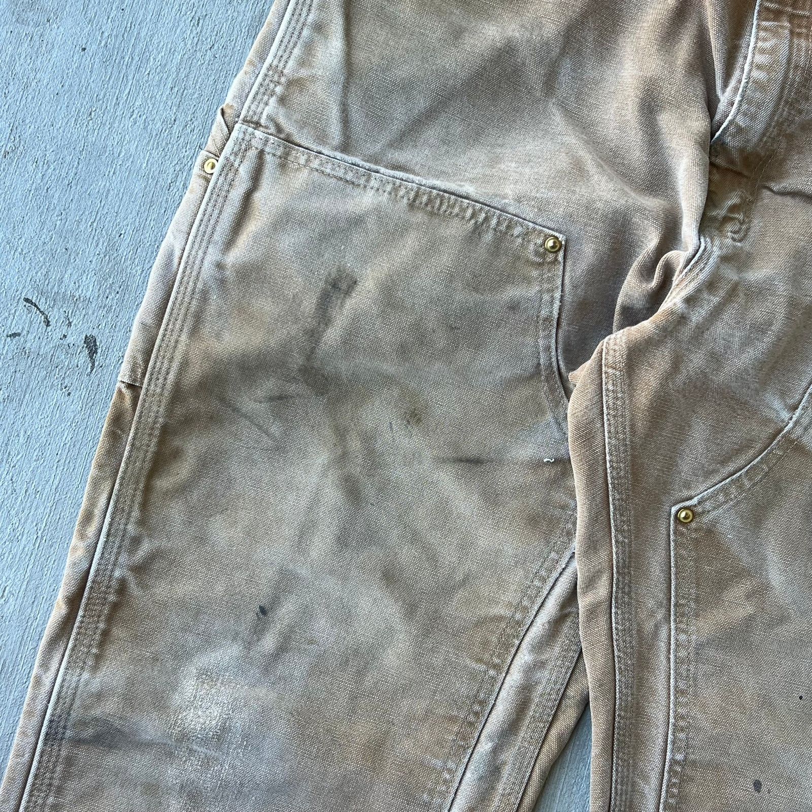 Carhartt × Vintage Carhartt faded brown double knee work wear carpenter pants Size US 33 - 9 Thumbnail