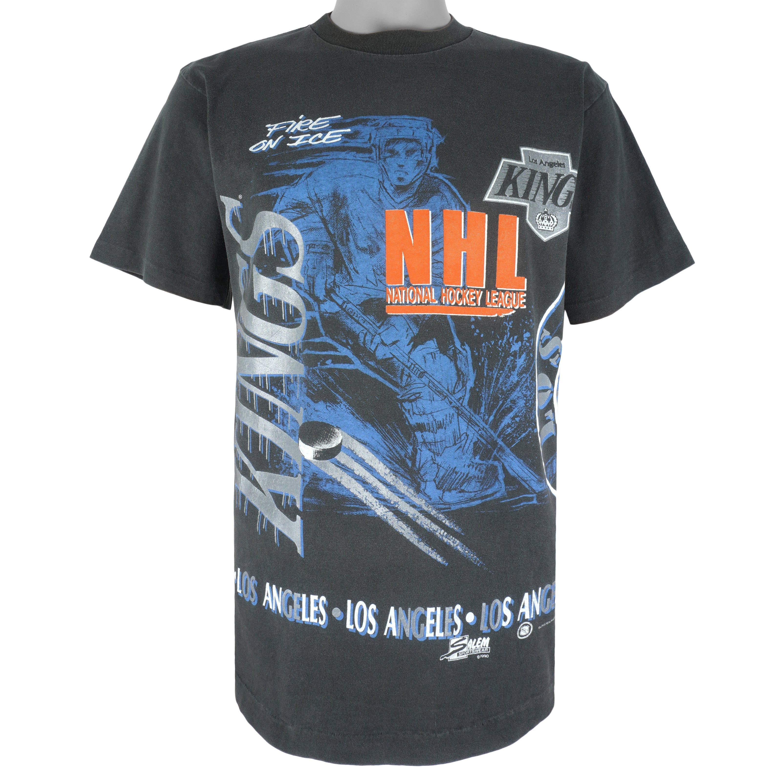Salem Sportswear NHL - Los Angeles Kings Fire On Ice T-Shirt 1990 Size US L / EU 52-54 / 3 - 1 Thumbnail