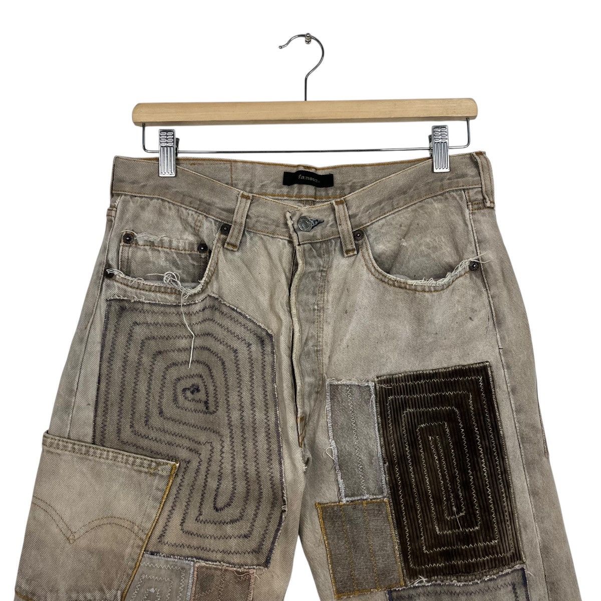 Levi's Vintage Levis X Famouz Sashiko Patchwork Workwear Denim Jean Size US 30 / EU 46 - 2 Thumbnail