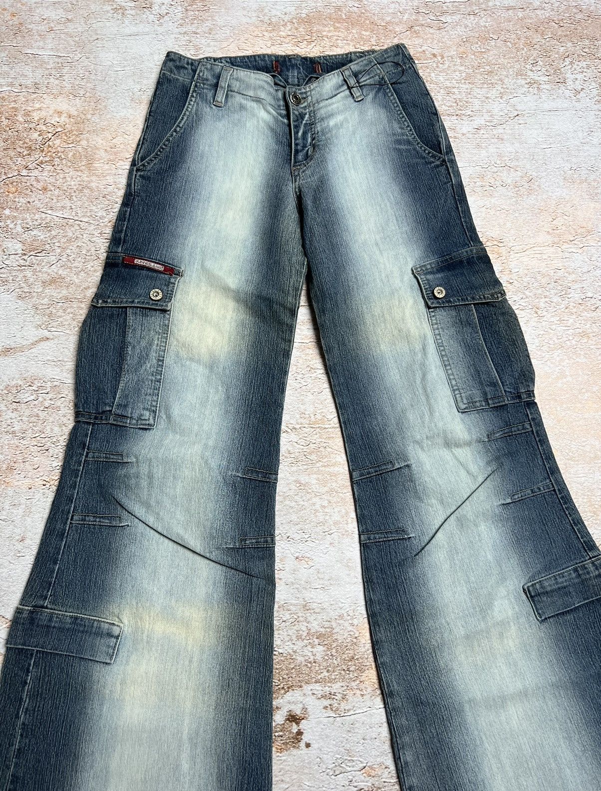 Vintage Vintage Japanese super flare cargo jeans Size 27" / US 4 / IT 40 - 4 Thumbnail