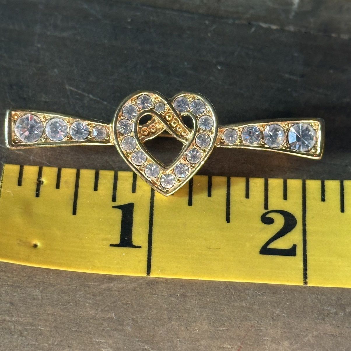 Other × Vintage Vintage Napier crystal ribbon heart brooch Size ONE SIZE - 2 Thumbnail