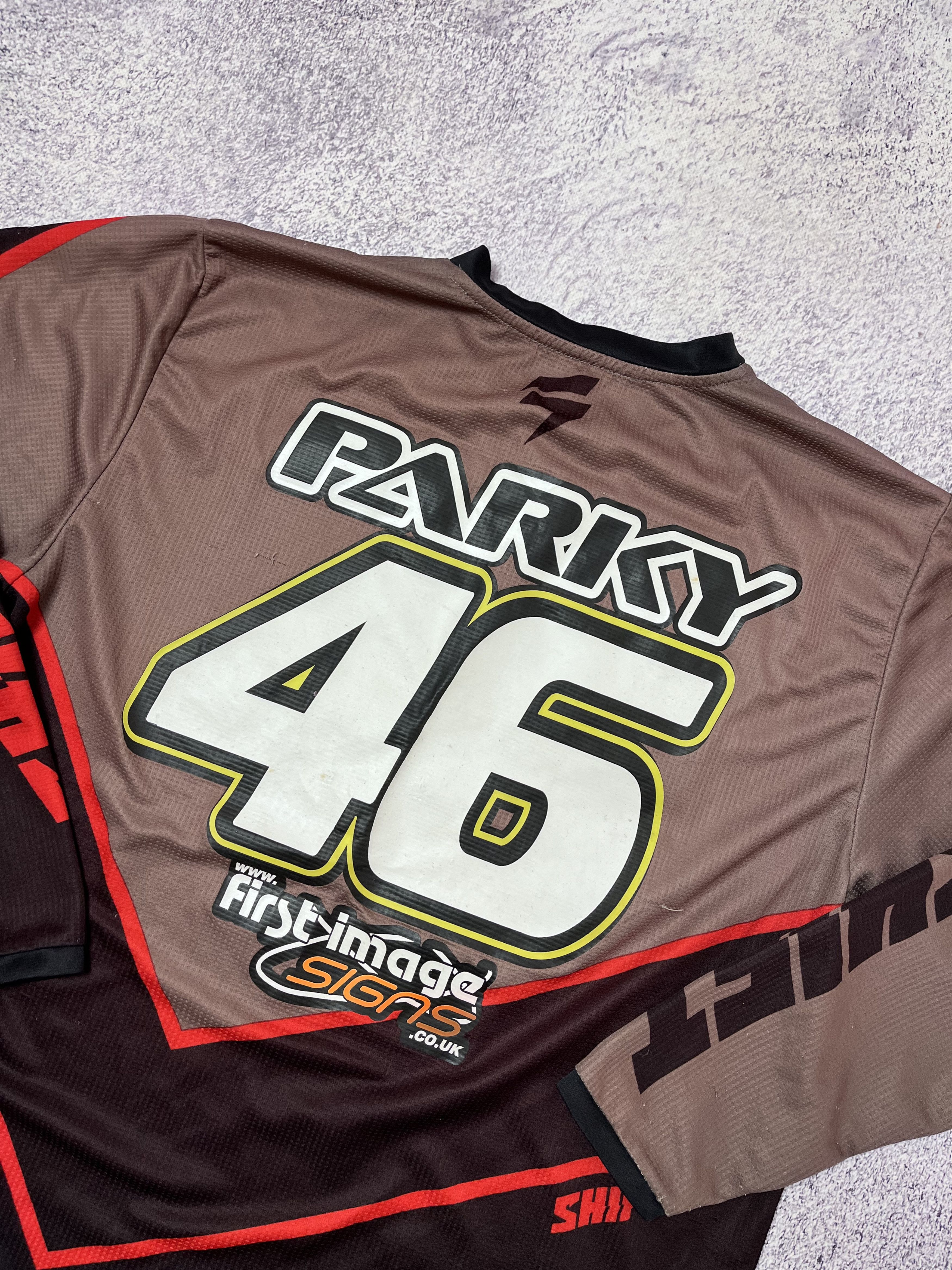 Vintage Racer motorcycle racing Moto T-shirt jersey Size L #46 Parky Size US L / EU 52-54 / 3 - 13 Thumbnail