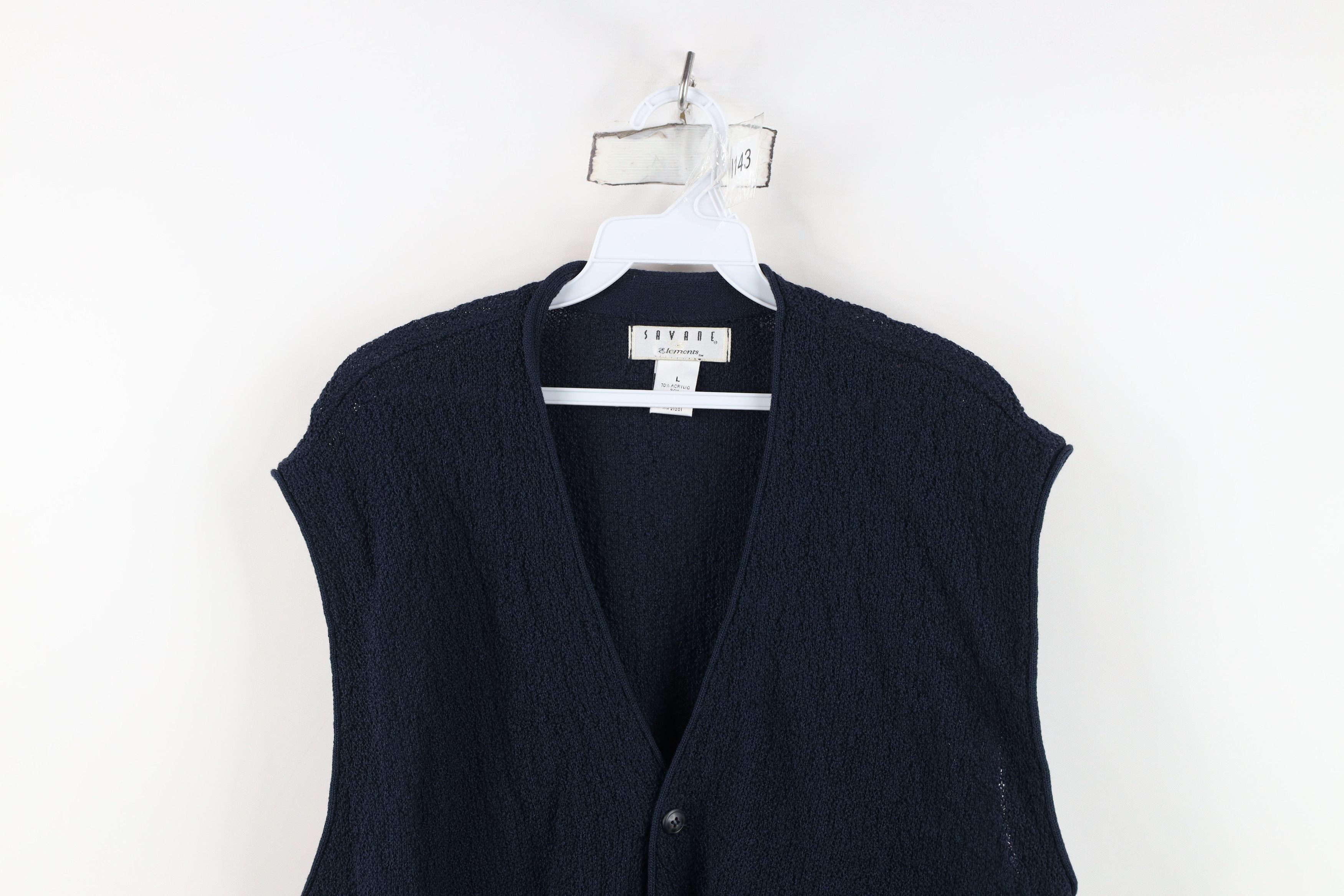 Vintage Vintage 90s Streetwear Thermal Crochet Knit Sweater Vest USA Size US L / EU 52-54 / 3 - 2 Thumbnail