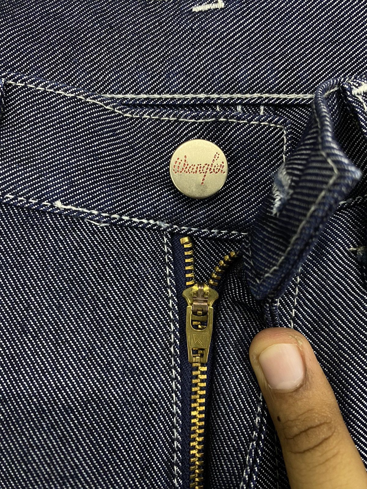 Japanese Brand × Wrangler 💥 Wrangler Blue Denim Rare Design Size US 29 - 7 Thumbnail