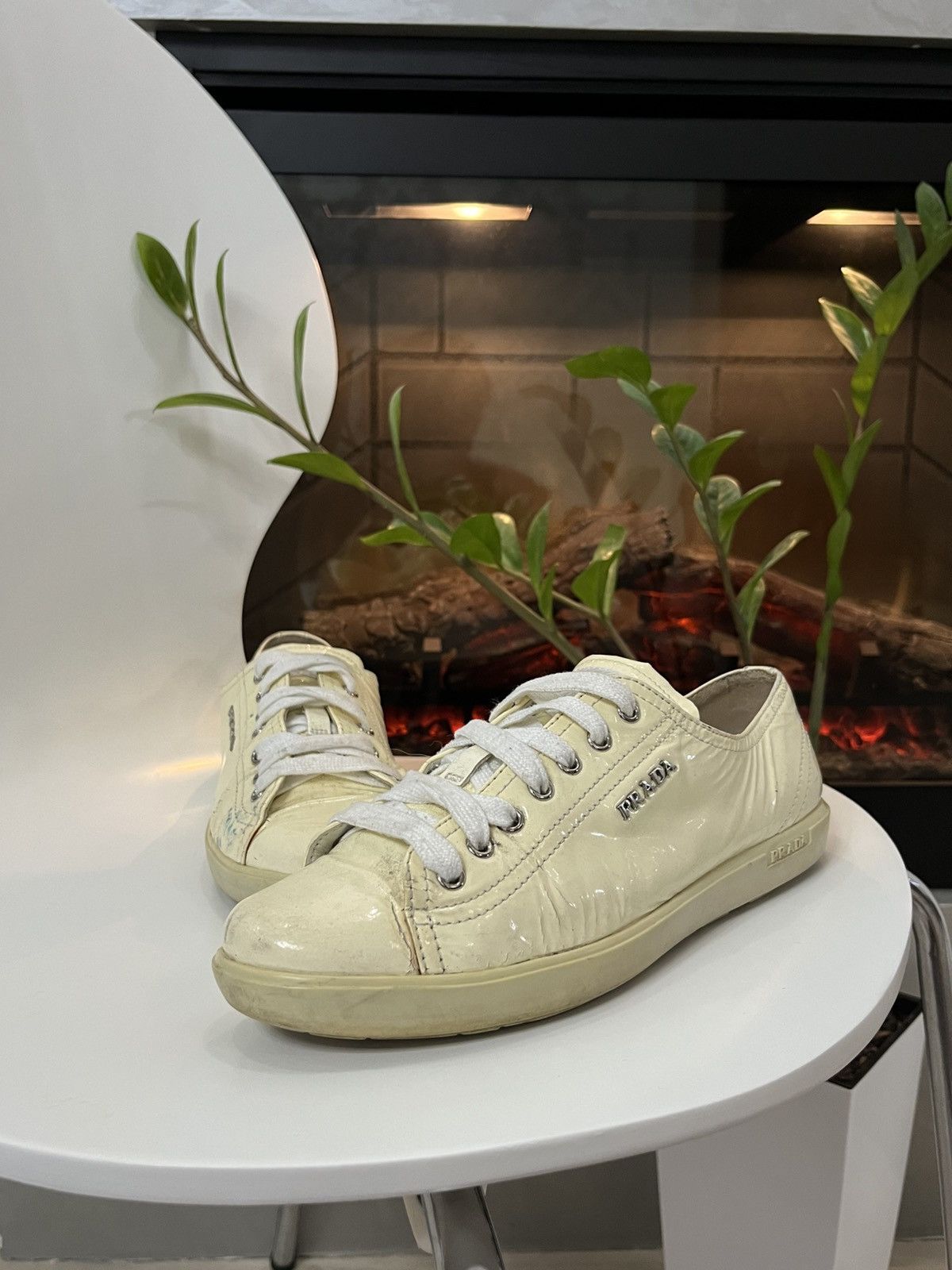 Prada 🔥00's Prada Americas Cup Painted Thrashed Vintage Sneakers Size US 6.5 / EU 39-40 - 2 Thumbnail