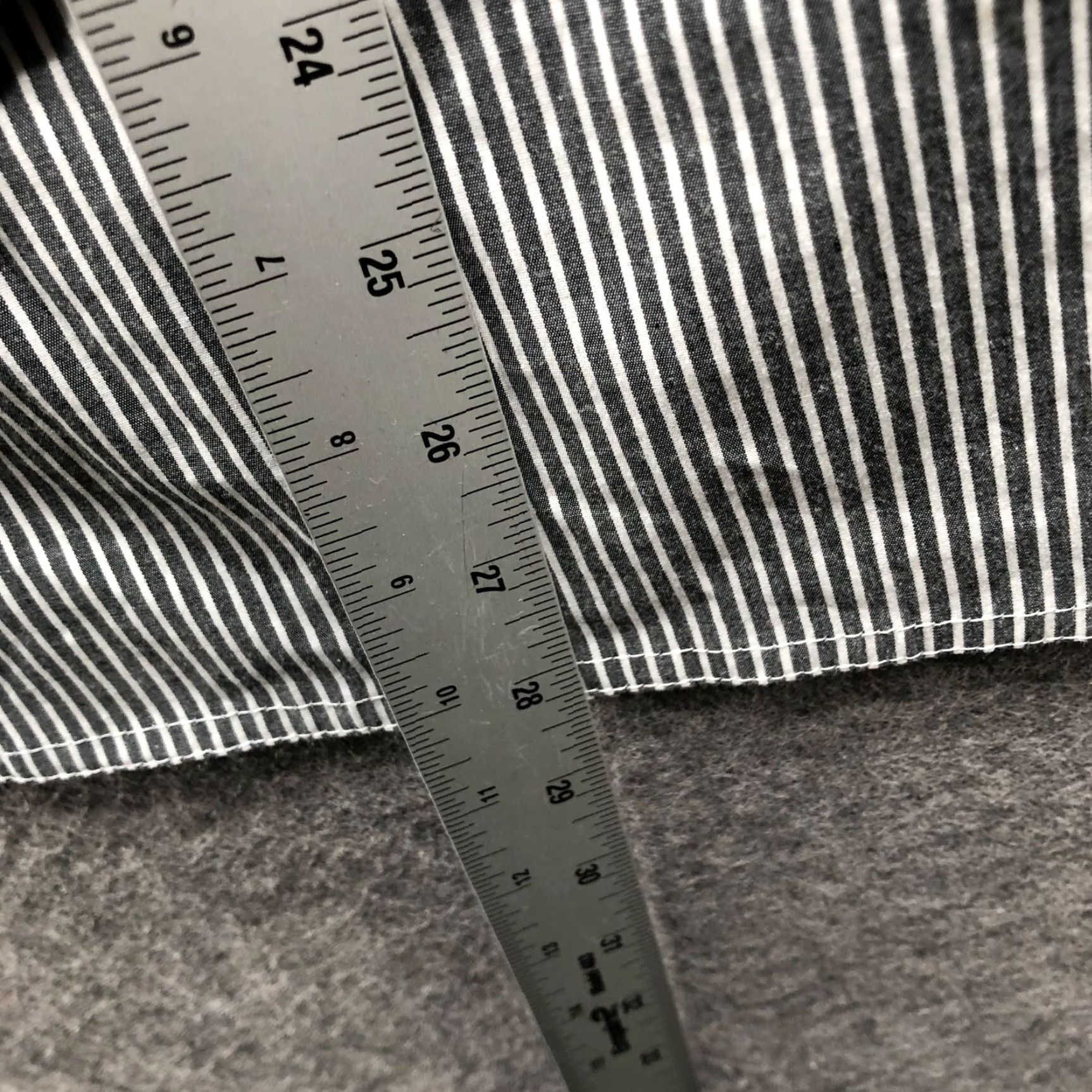 Chaps NWT Chaps Wrap Midi Skirt Womens 12 Gray Striped Poplin Stretch Side Zip Casual Beach Summer Coastal Vacation - Mens Size 34" / US 12 / IT 48 - 7 Thumbnail