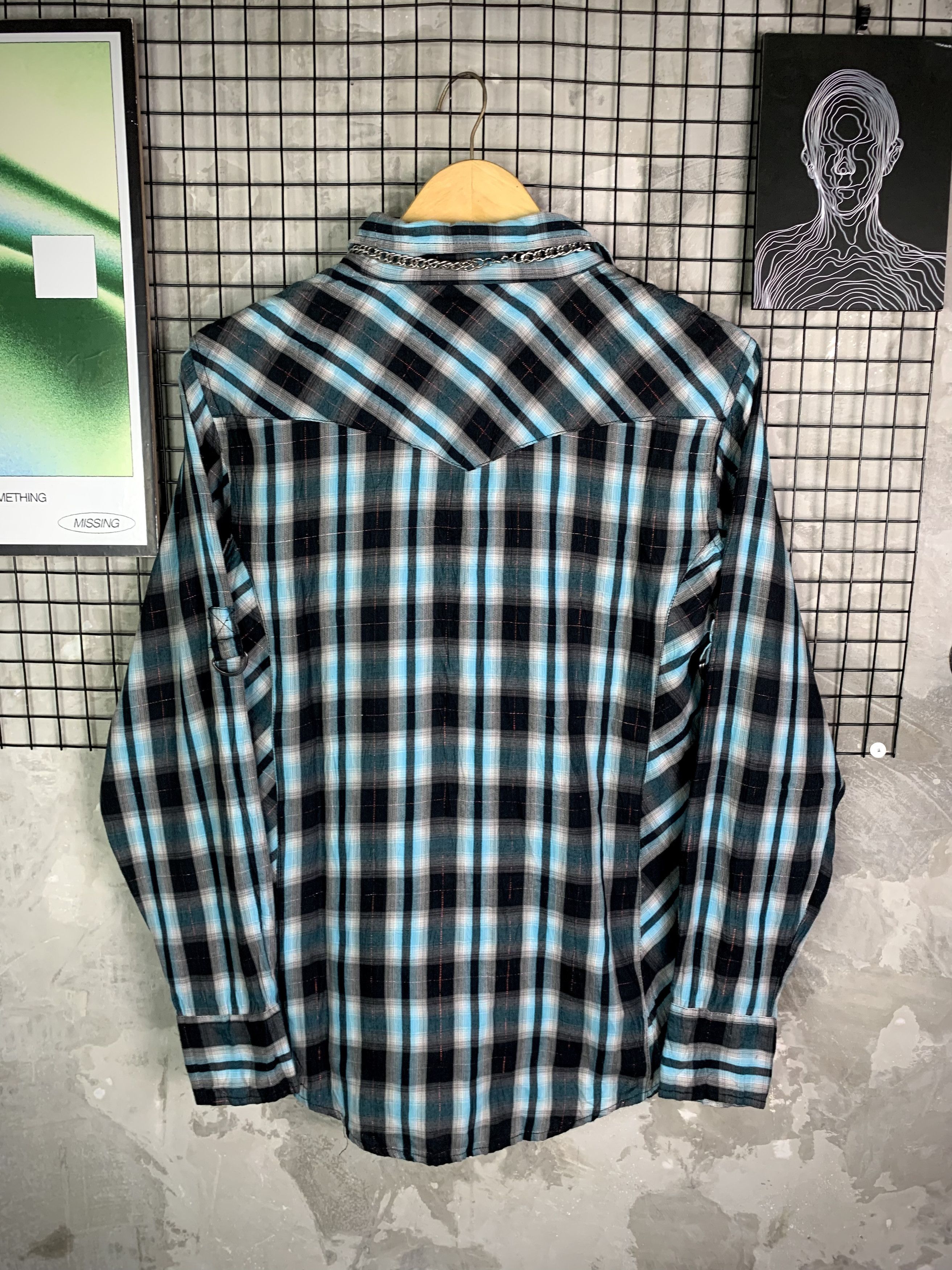 Japanese Brand D'HOMME A HOMME Western Plaid Shirt Size US L / EU 52-54 / 3 - 5 Thumbnail