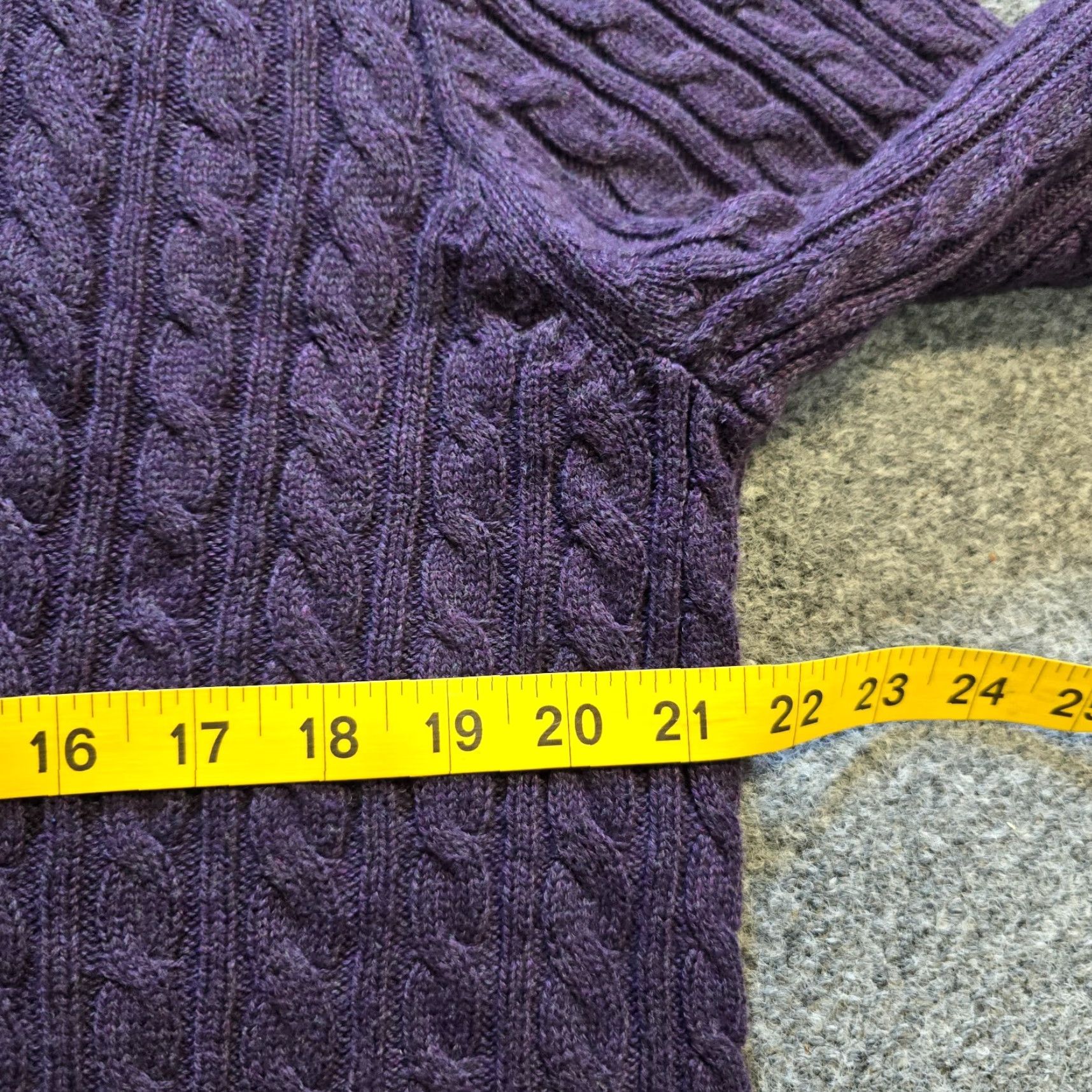 Croft & Barrow Croft Barrow Sweater Womens Size L Purple Cable-Knit Cotton Pullover Casual Winter Classic Womens (Regular) Size L / US 10 / IT 46 - 5 Thumbnail