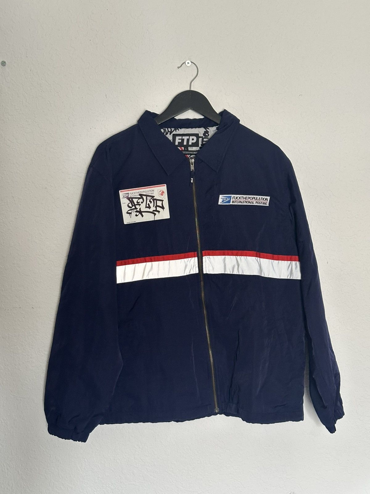 Fuck The Population FTP fw21 Postal USPS coach jacket - Size L Navy Size US L / EU 52-54 / 3 - 2 Thumbnail