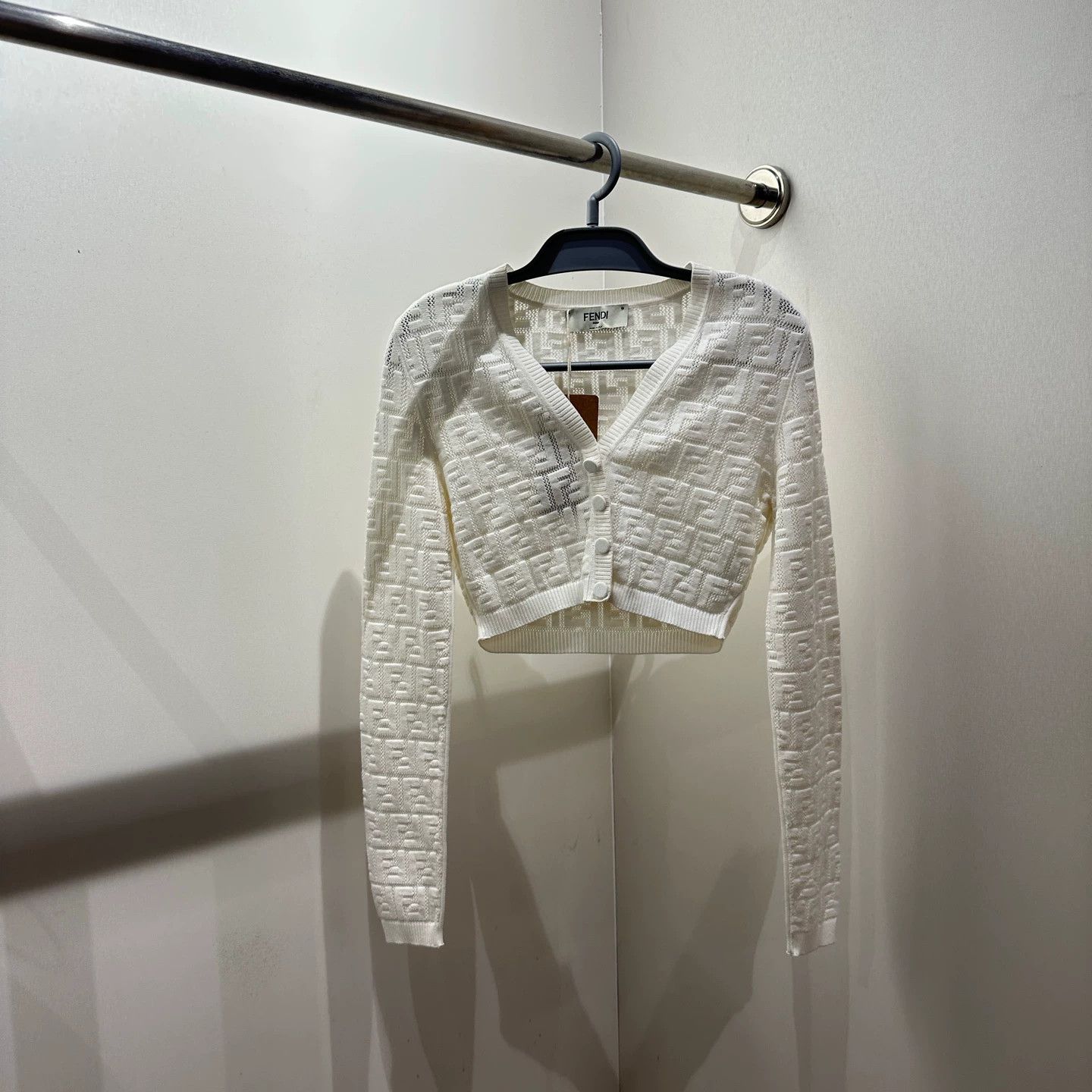 Fendi Fendi mar466 all over FF short knit cardigan 40 Size S / US 4 / IT 40 - 1 Thumbnail