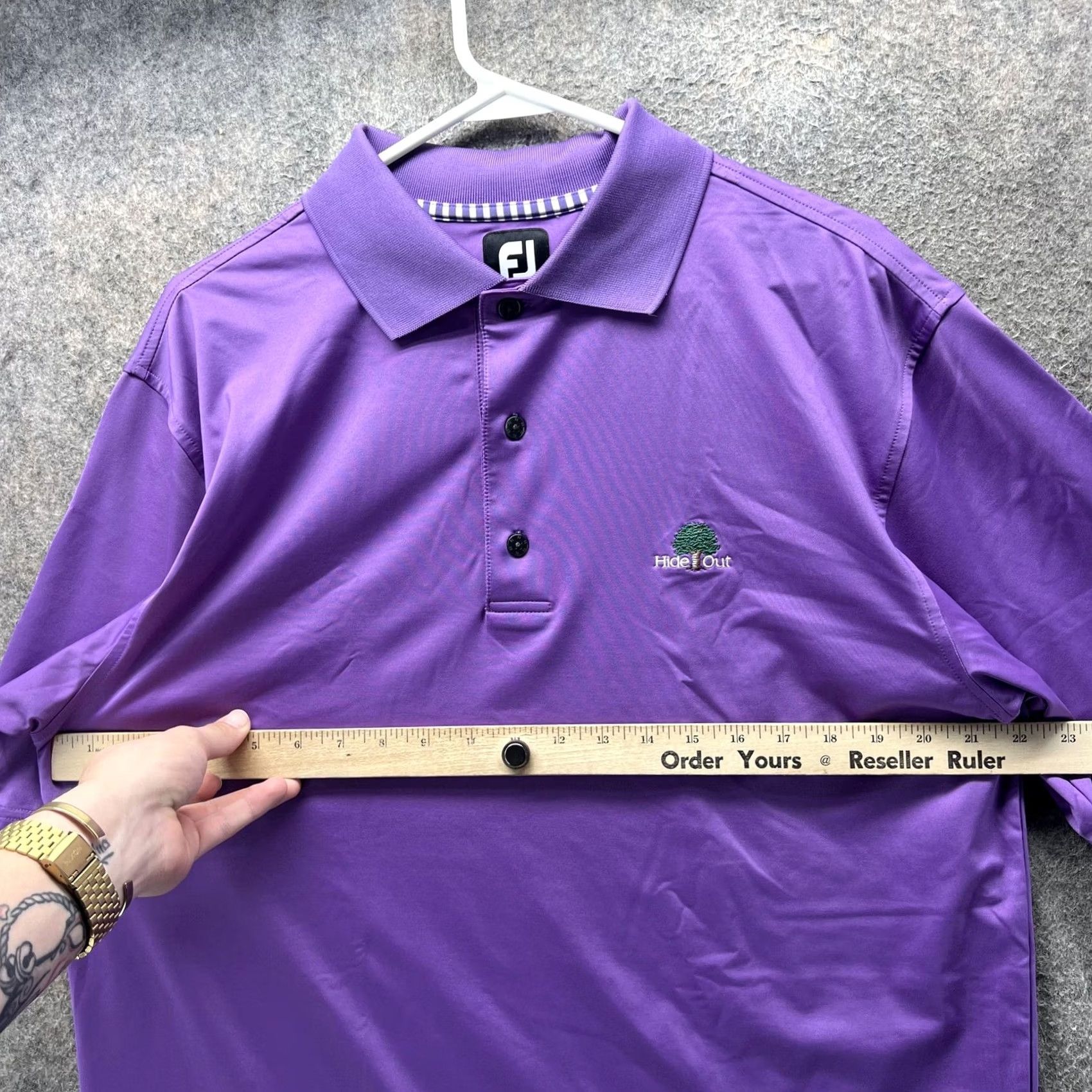 Footjoy FootJoy Polo Shirt Mens XL Purple Short Sleeve Golf Performance Stretch Size US XL / EU 56 / 4 - 7 Thumbnail