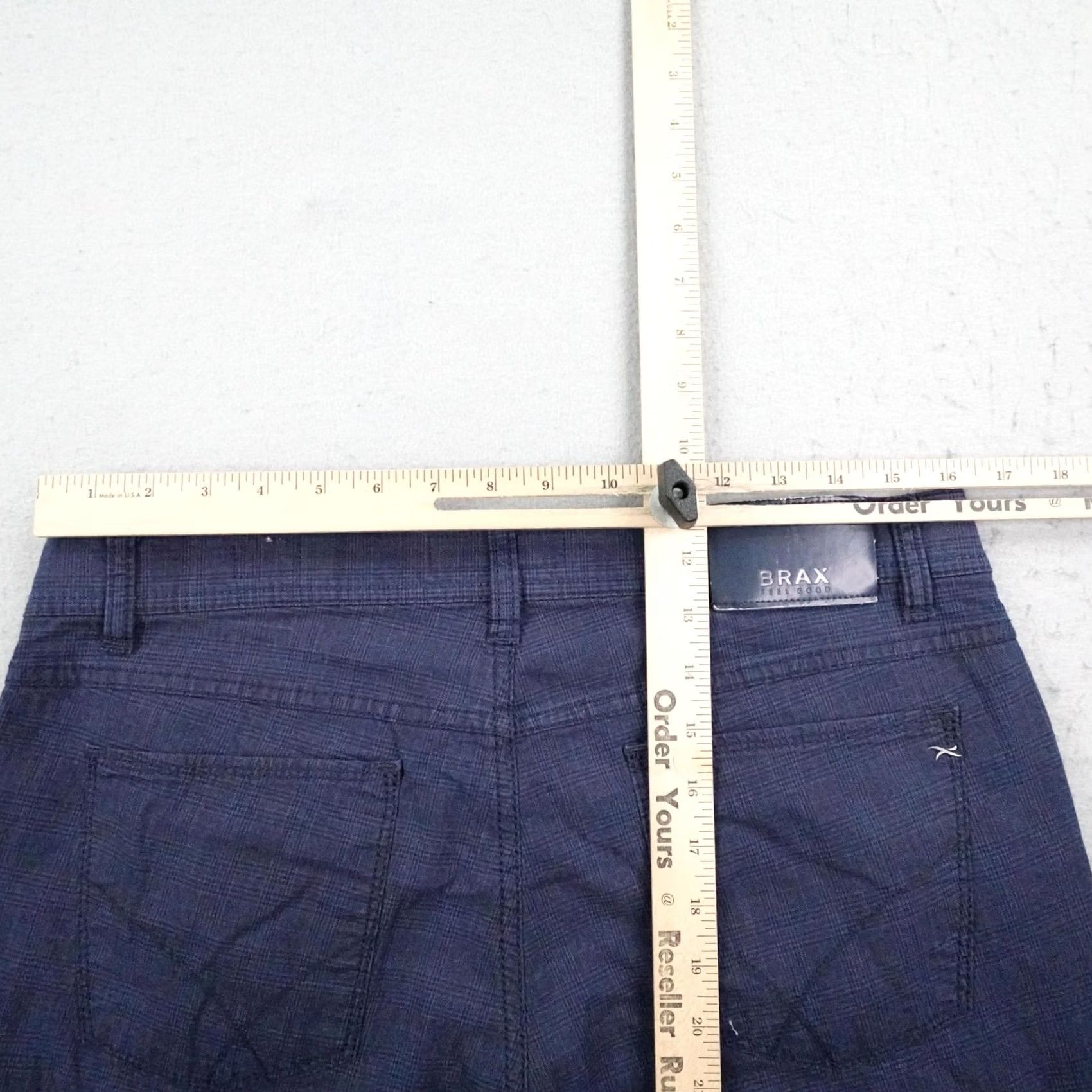 BRAX BRAX Pants Mens Blue Plaid Cooper Fancy Chino Regular Straight 34x32 Size US 34 / EU 50 - 6 Thumbnail