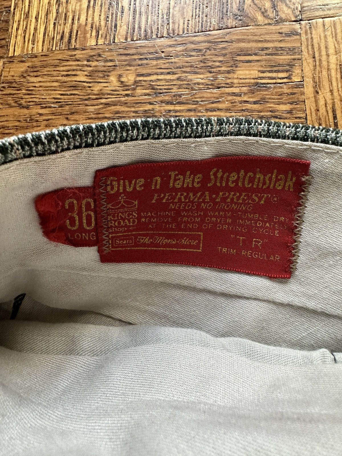 Vintage Vintage 70s Sears Plaid Give and Take Stretch Slacks Trouser Size US 35 - 3 Thumbnail
