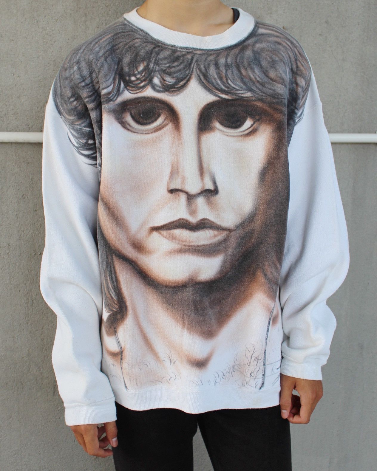 Vintage 1993 HANES AIRBRUSH JIM MORRISON "THE DOOR" SWEATSHIRT Size US L / EU 52-54 / 3 - 2 Thumbnail
