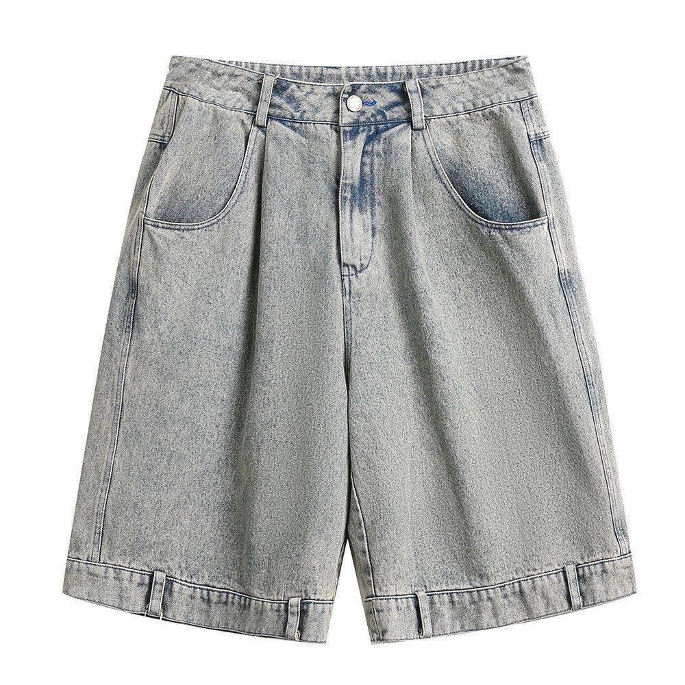 Japanese Brand × Jean Men's washed distressed loose straight denim shorts Size US 32 / EU 48 - 1 Thumbnail