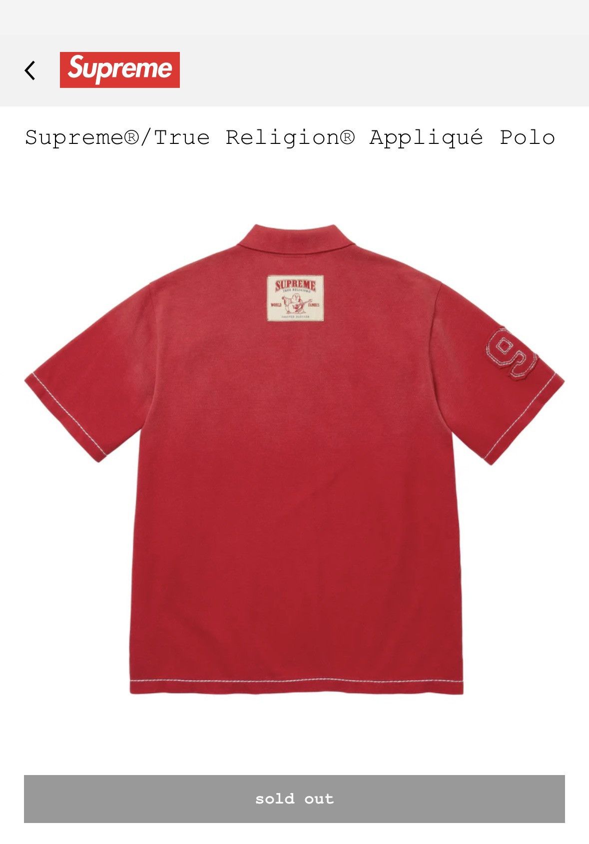 Supreme × True Religion Supreme True Religon Appliqué Polo Size US L / EU 52-54 / 3 - 2 Thumbnail