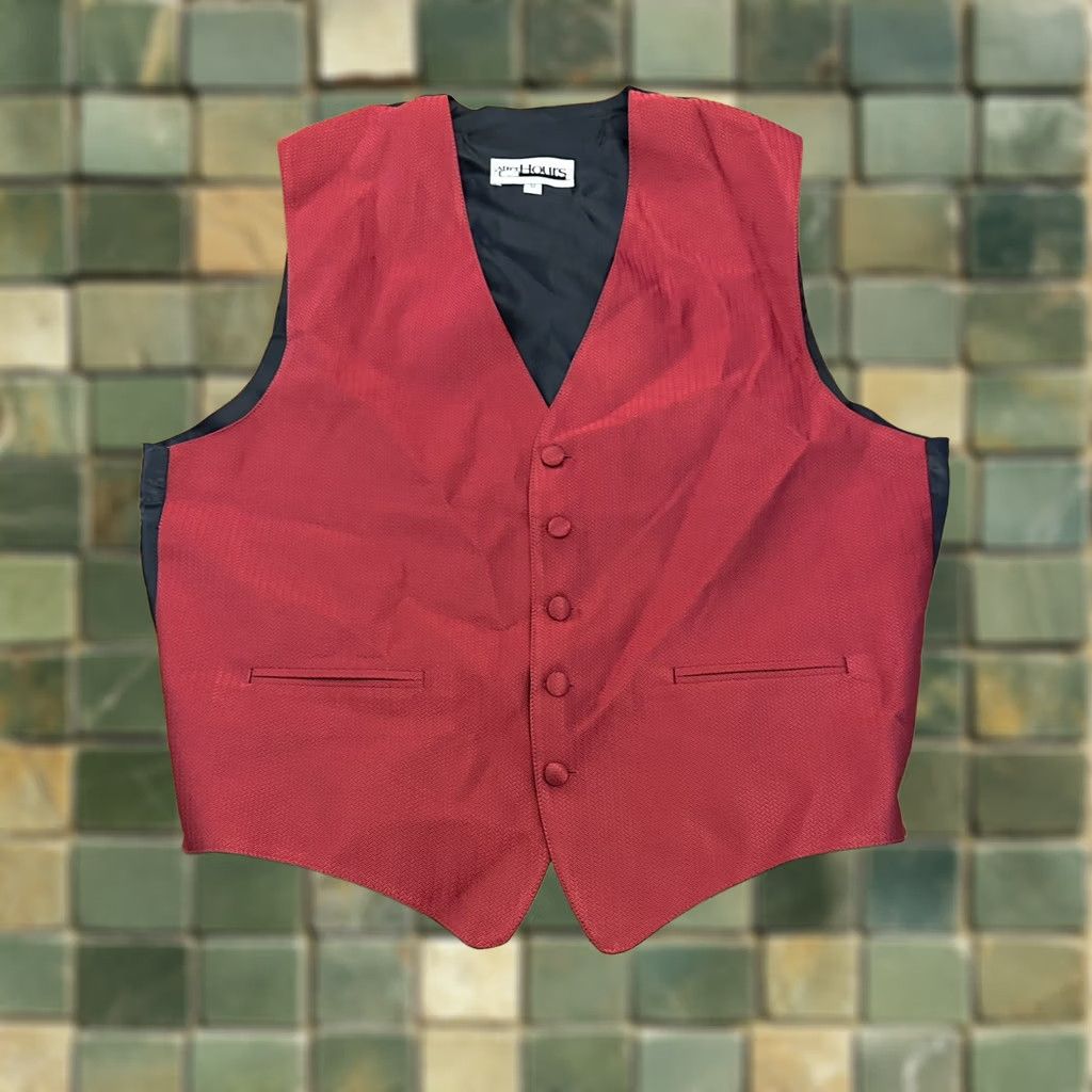 Vintage VINTAGE Vest Men’s Medium After Hours 90s Formal Suit Red Size 40R - 1 Thumbnail