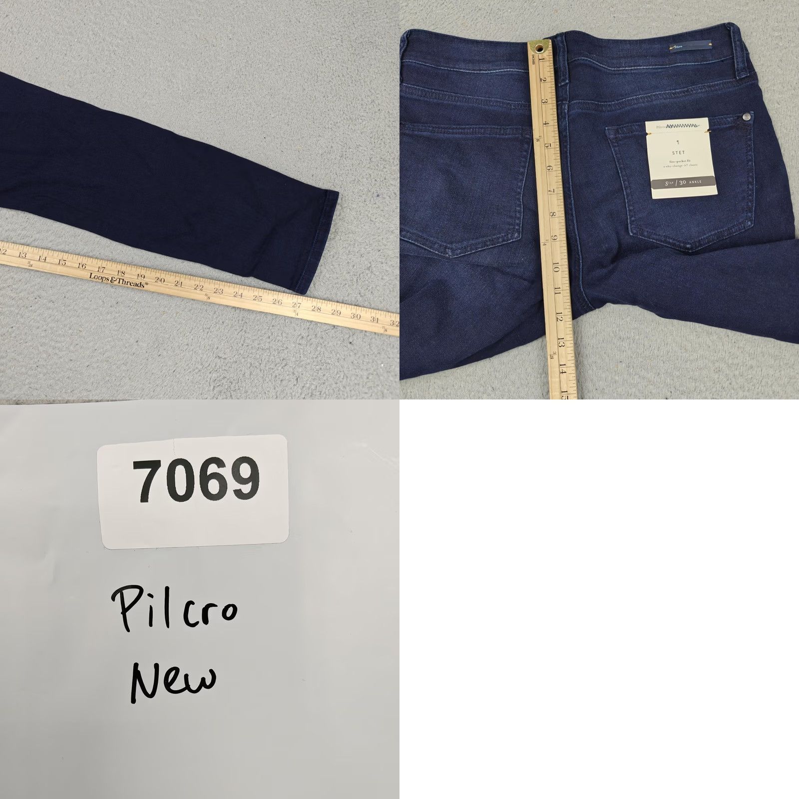 Vintage VINTAGE Pilcro Jeans Womens 30 Blue Dark Wash Stet Mid Rise Slim Ankle Stretch Denim Size 30" / US 8 / IT 44 - 8 Thumbnail