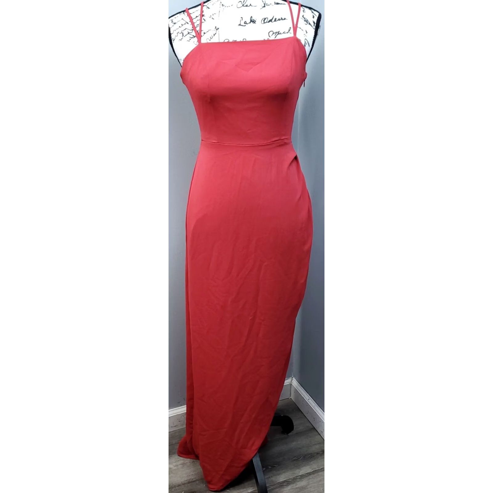 BCBGeneration BCBGeneration Maxi Dress Women Size 2 Red Strappy Sleeve Criss Cross Back Side Zip Dress Size XS / US 0-2 / IT 36-38 - 2 Thumbnail