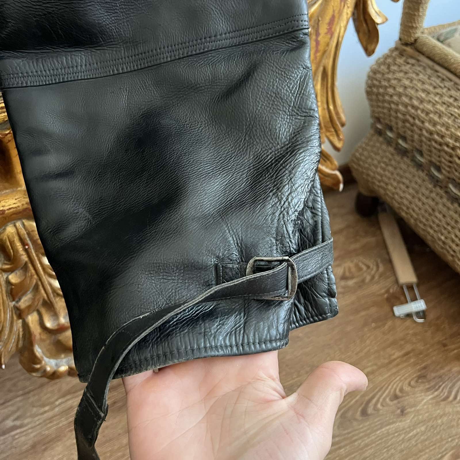 Vintage Vintage Antique 1940s WW2 European Army Flying Leather Pants Size US 34 / EU 50 - 11 Thumbnail