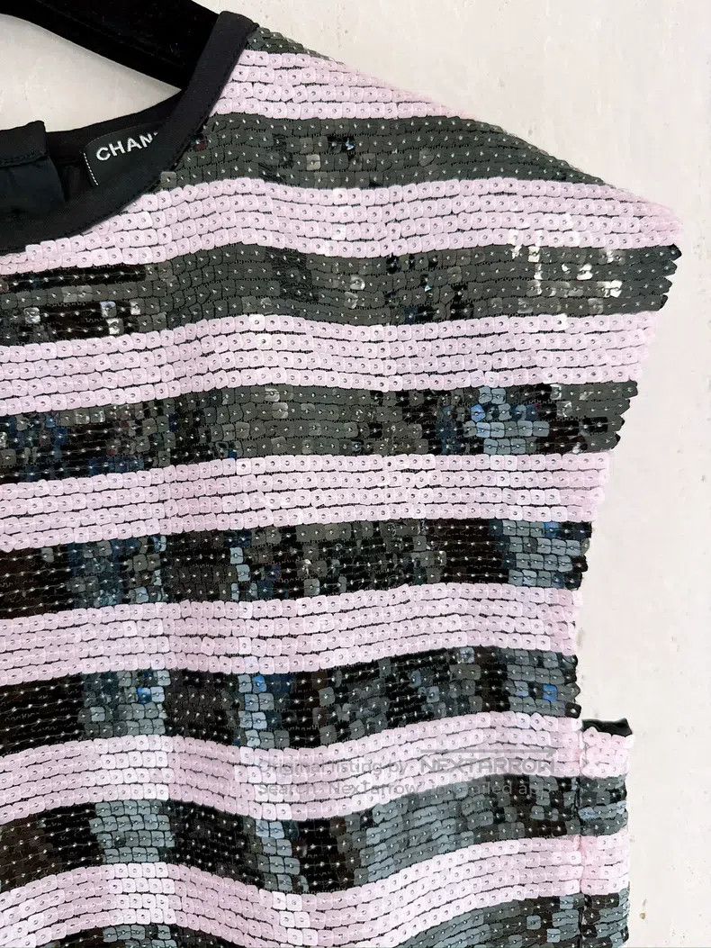Chanel Chanel 22C Early Spring Vacation Full Sequin Striped Vest Size XXS / US 00 / IT 34 - 3 Thumbnail
