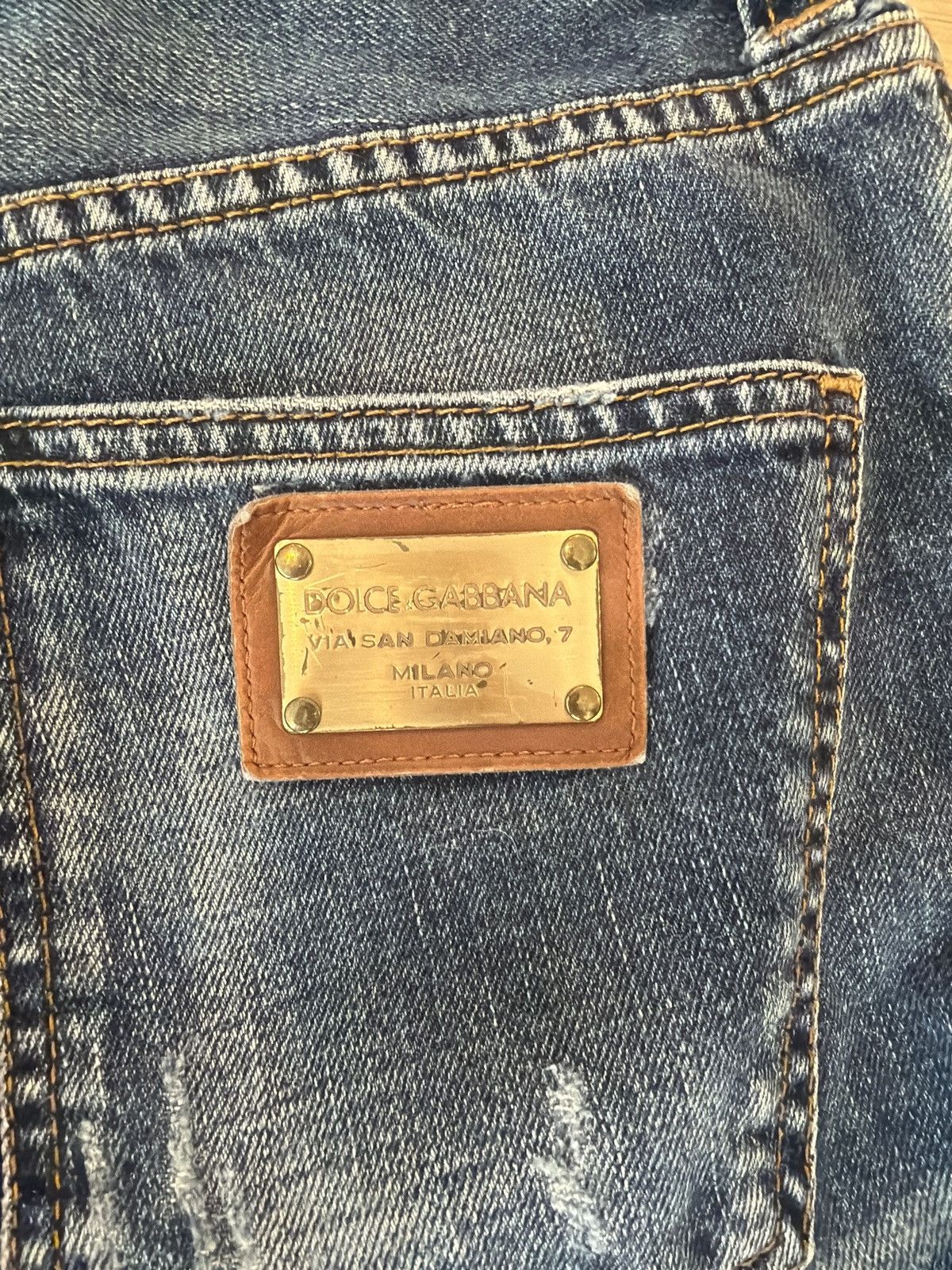 Dolce & Gabbana Dolce & Gabbana Mainline Medium Wash Distressed Jeans Size US 30 / EU 46 - 2 Thumbnail