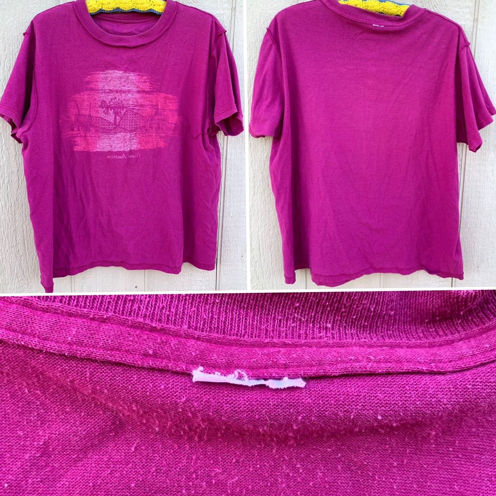 Greats VINTAGE Great America T-Shirt graphic Single Stitch XL Sailor Pink Cotton Blend Unisex Adults 80s 90s Retro Mens Womens Size US XL / EU 56 / 4 - 6 Thumbnail