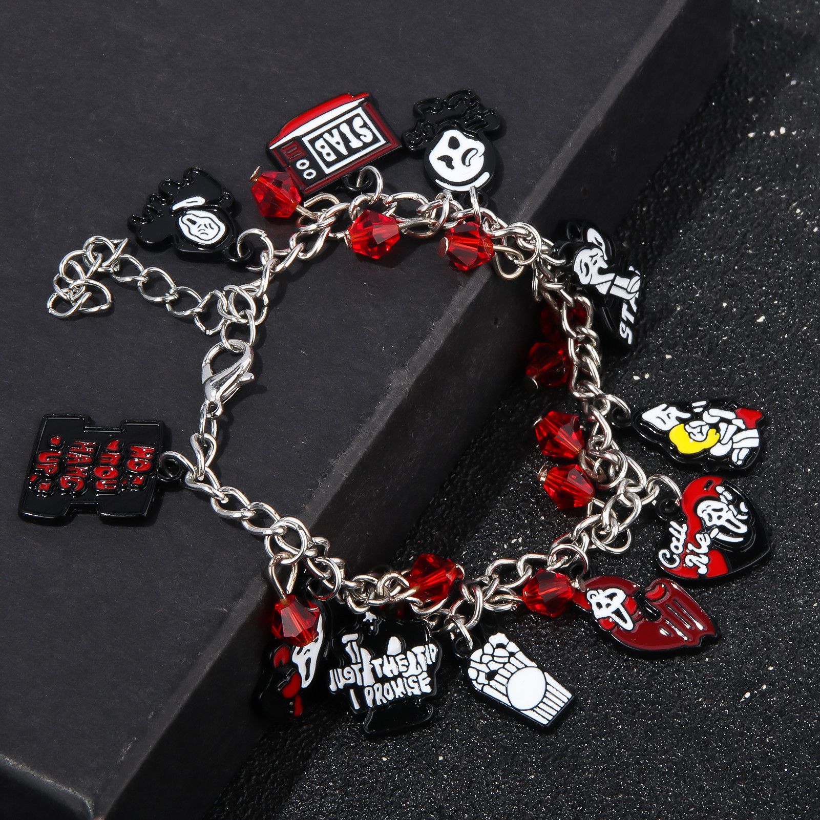 Jewelry Horror Charm Bracelet Skull Head Pendant Size ONE SIZE - 3 Thumbnail