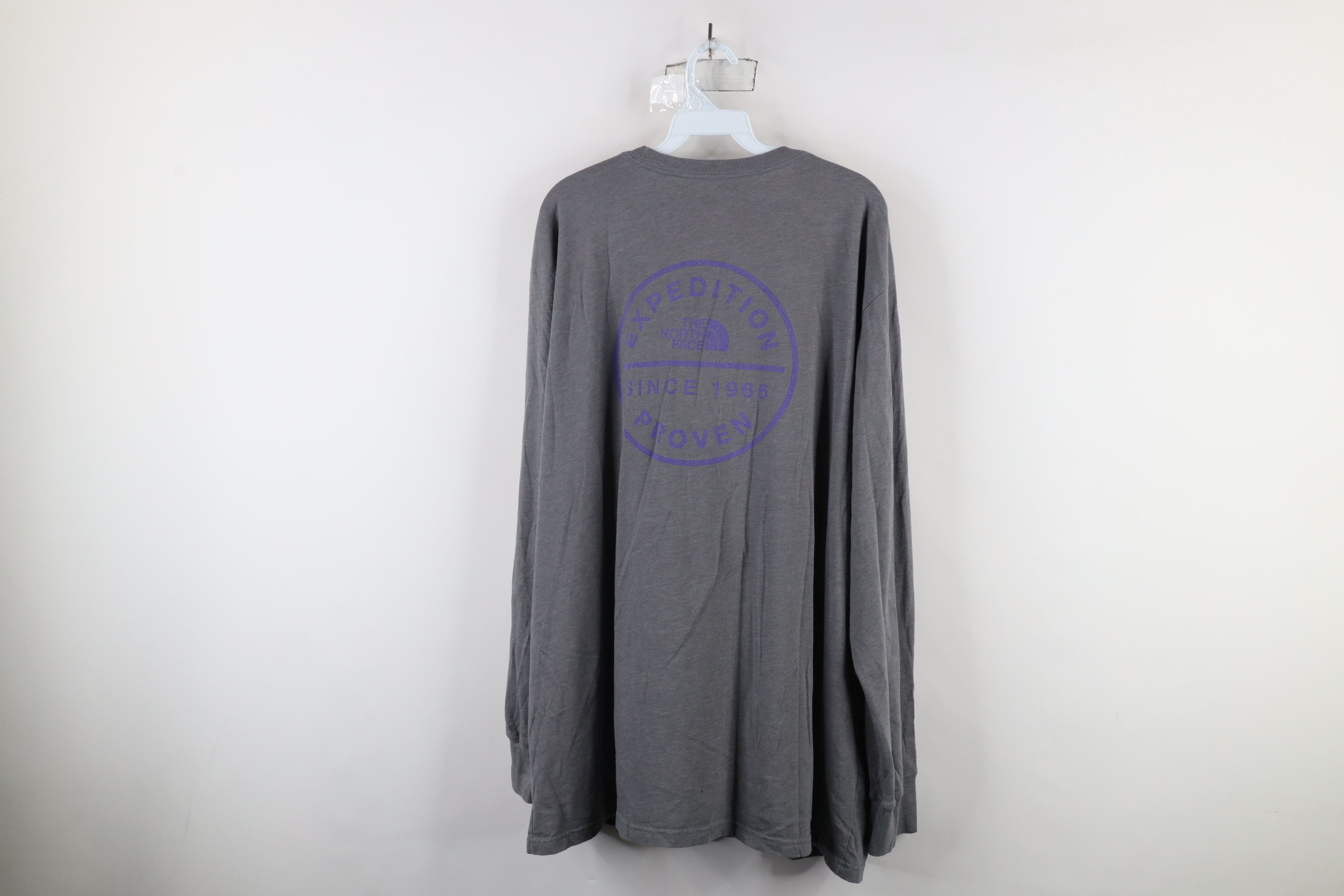The North Face × Vintage The North Face Fit Spell Out Patch Long Sleeve T-Shirt Gray Size US XXL / EU 58 / 5 - 11 Thumbnail
