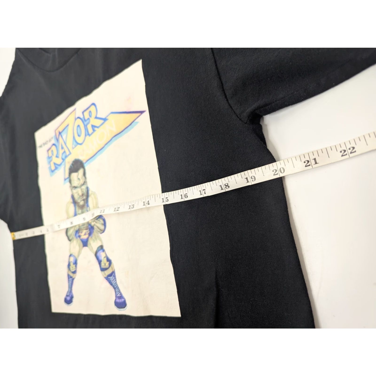 Vintage WWF Razor Ramon The Bad Guy T-Shirt Large Pro Club Salem Sportswear Caricature Pro Club Shirt Mens Black Cotton Short Sleeve Crew Neck Size US L / EU 52-54 / 3 - 6 Thumbnail
