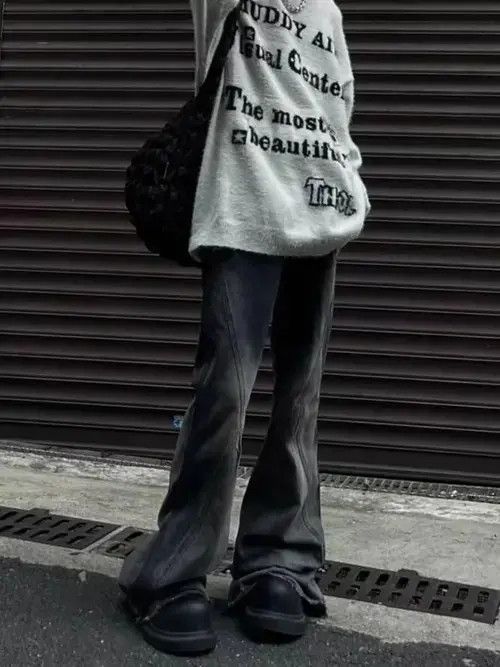 Japanese Brand × Jean Street Hip Hop Grunge Micro Flared Jeans Size US 32 / EU 48 - 2 Thumbnail