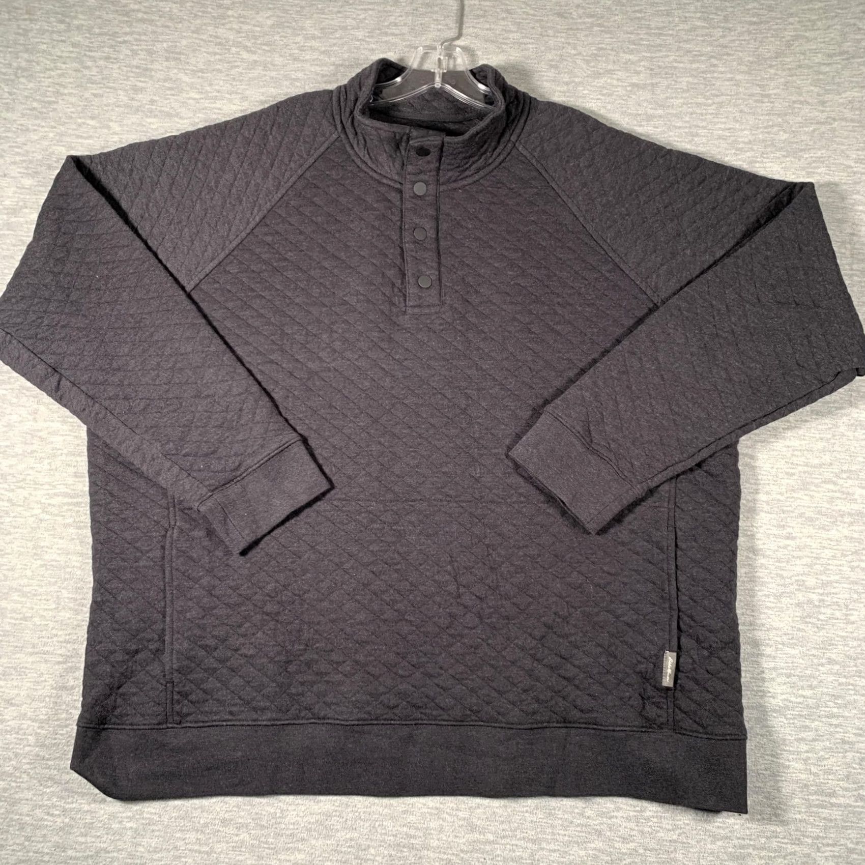 Eddie Bauer Eddie Bauer Sweatshirt Mens 2XL Gray Quilted Snap Henley Mock Neck Pullover Hoodie? Size US XXL / EU 58 / 5 - 2 Thumbnail