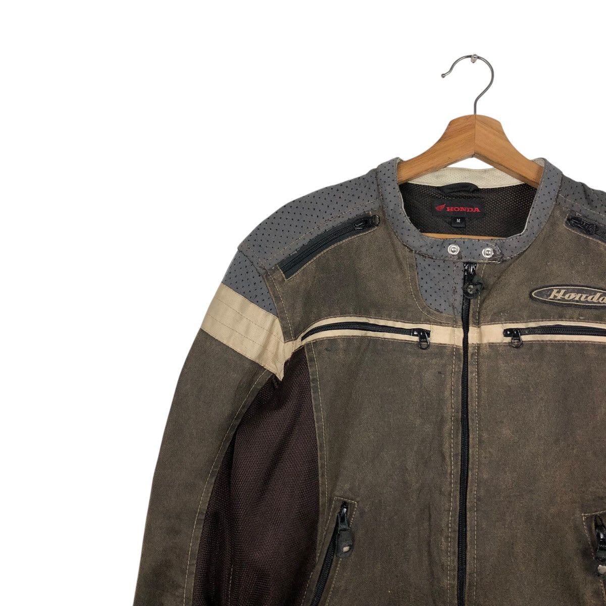 Honda 🔥VINTAGE RACING BIKER JACKET BONDA BIG LOGO SPELL OUT Size US M / EU 48-50 / 2 - 9 Thumbnail