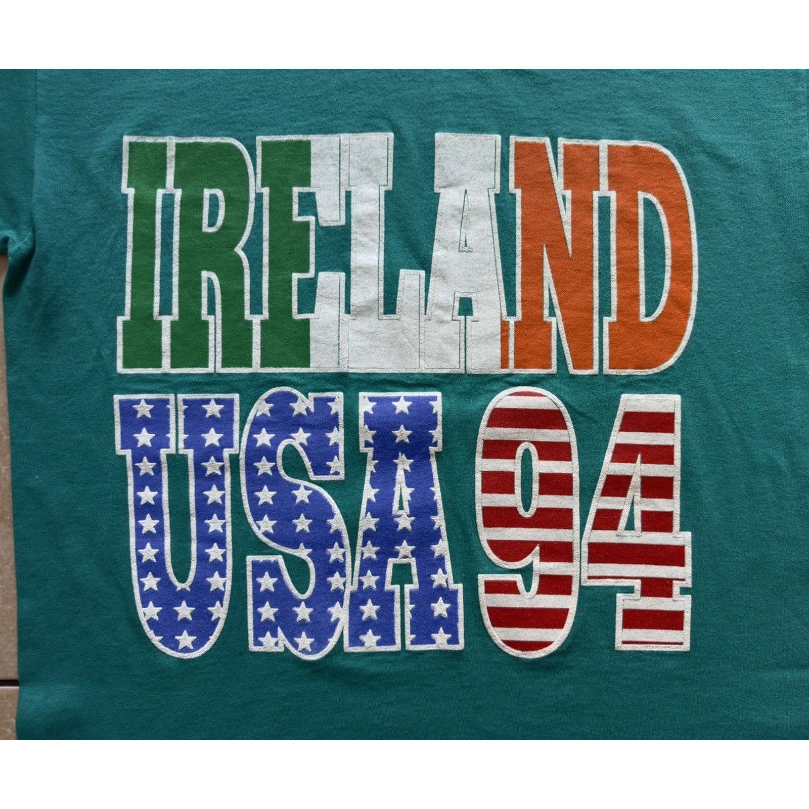 Vintage Screen stars 1994 USA world cup Ireland single stitch tee Size US L / EU 52-54 / 3 - 2 Thumbnail