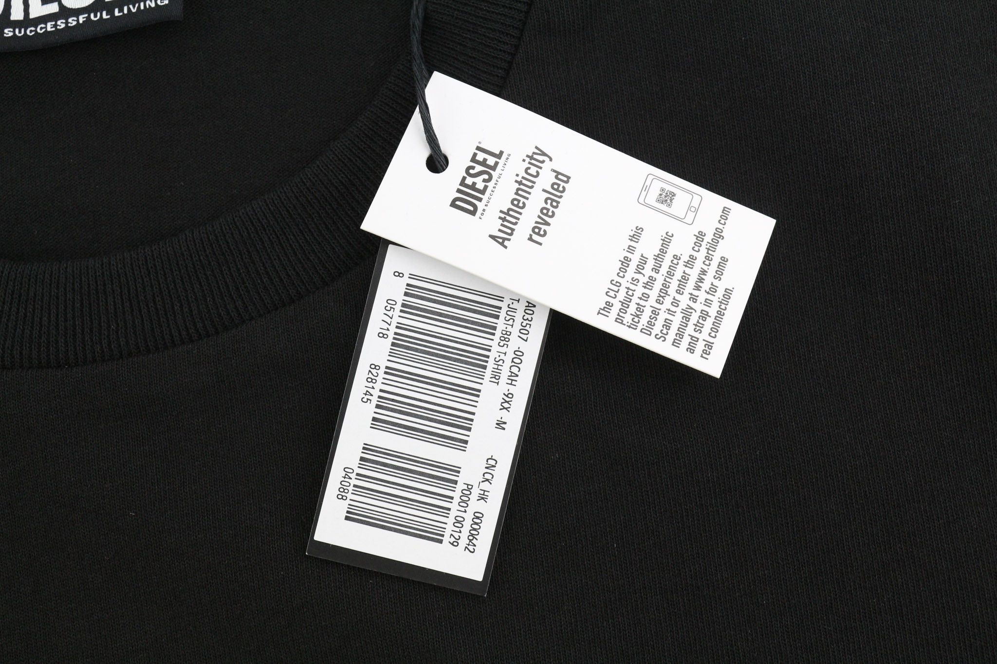 Diesel T-JUST-B85 M Black Short Sleeve Tricot Logo 40328 Size US M / EU 48-50 / 2 - 5 Thumbnail