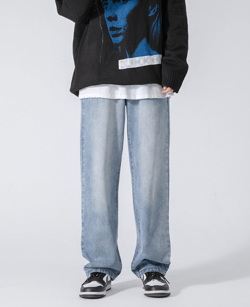 Japanese Brand × Jean High street washed retro loose versatile jeans y2k Size US 32 / EU 48 - 1 Thumbnail