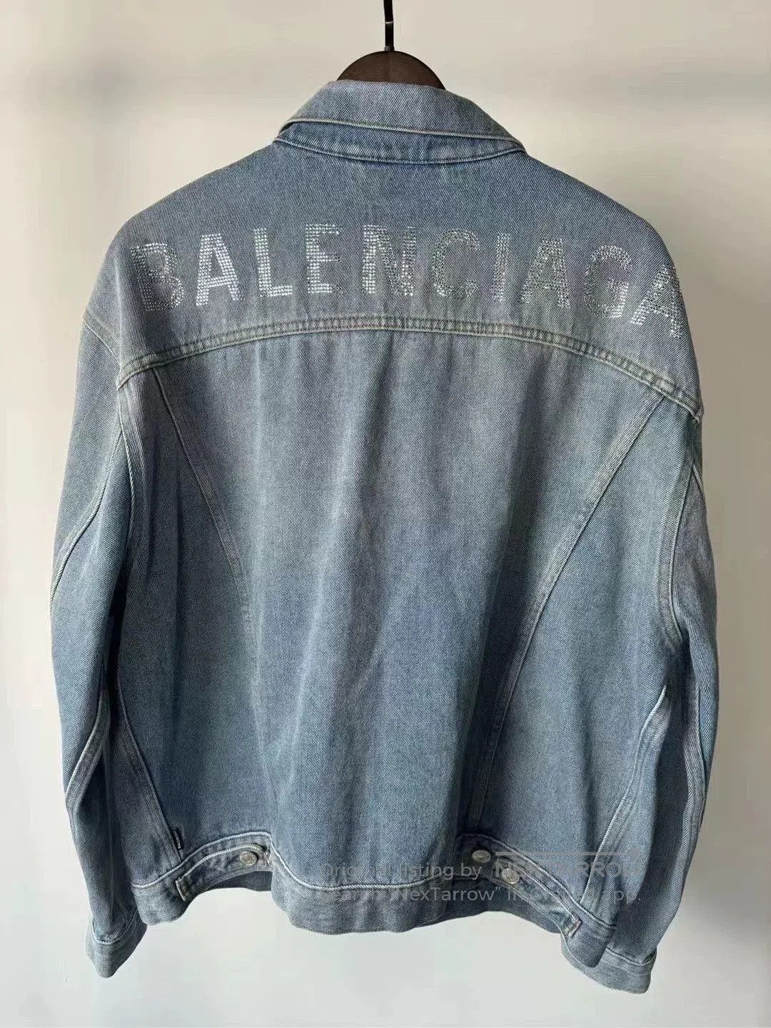 Balenciaga balenciaga rhinestone logo denim jacket. Size US M / EU 48-50 / 2 - 2 Thumbnail