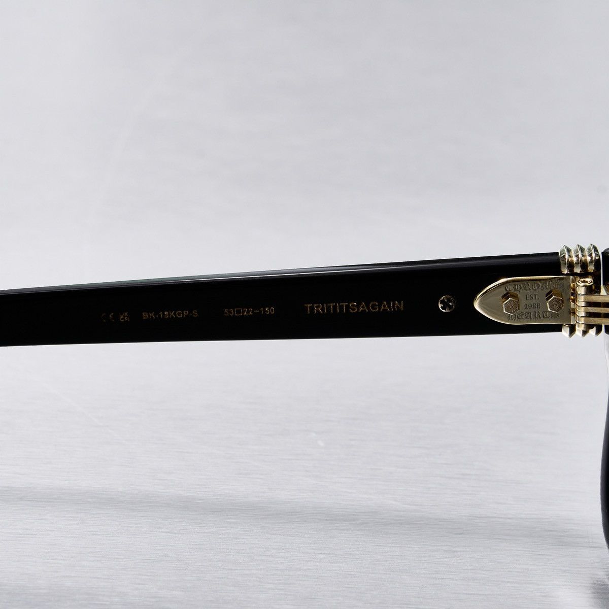 Chrome Hearts CHROME HEARTS TRITITSAGAIN BLACK 18K GOLD PLATED SUNGLASSES Size ONE SIZE - 6 Thumbnail