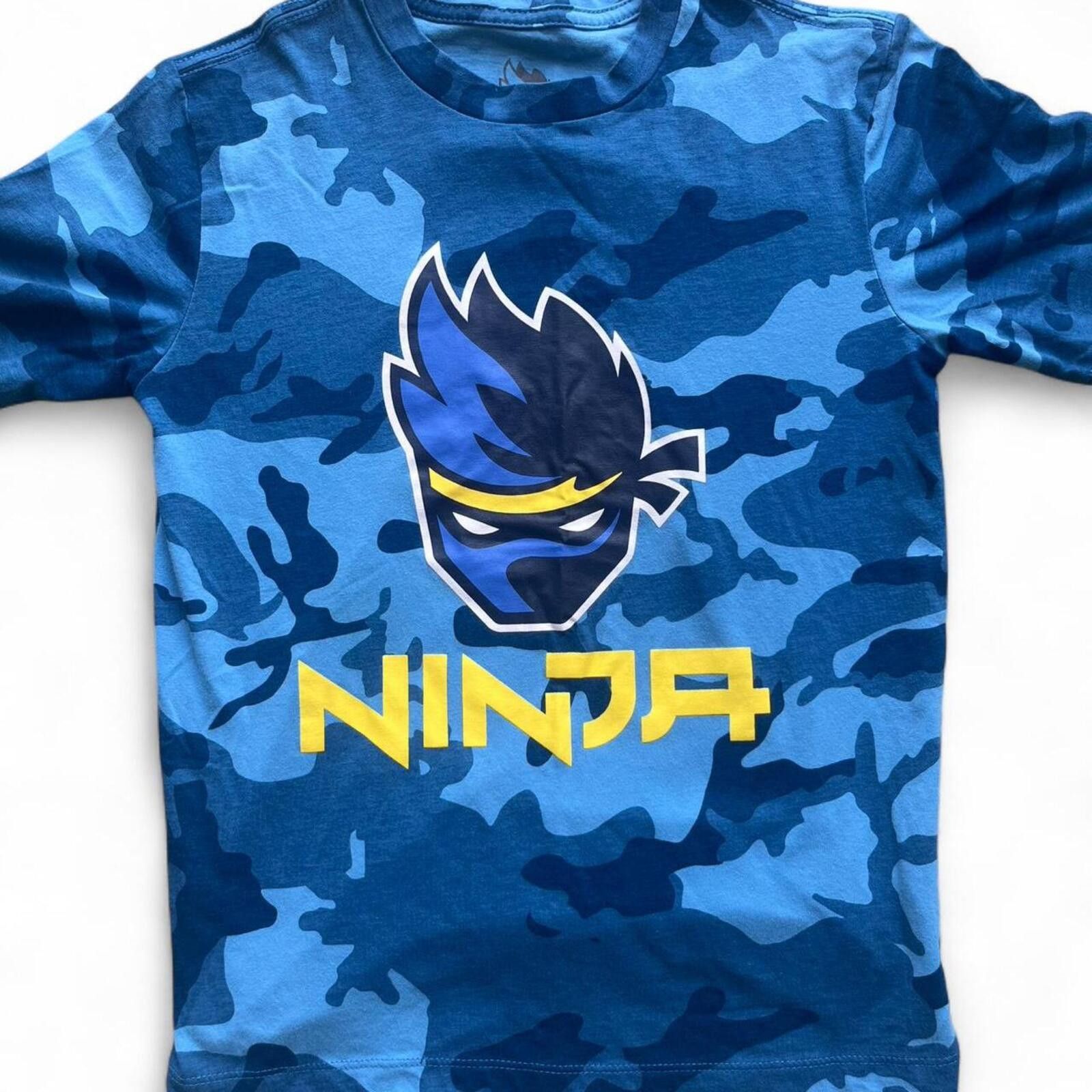 Other Boys Blue Camo Ninja Graphic Cotton T-Shirt Size Size US XXS / EU 40 - 1 Thumbnail